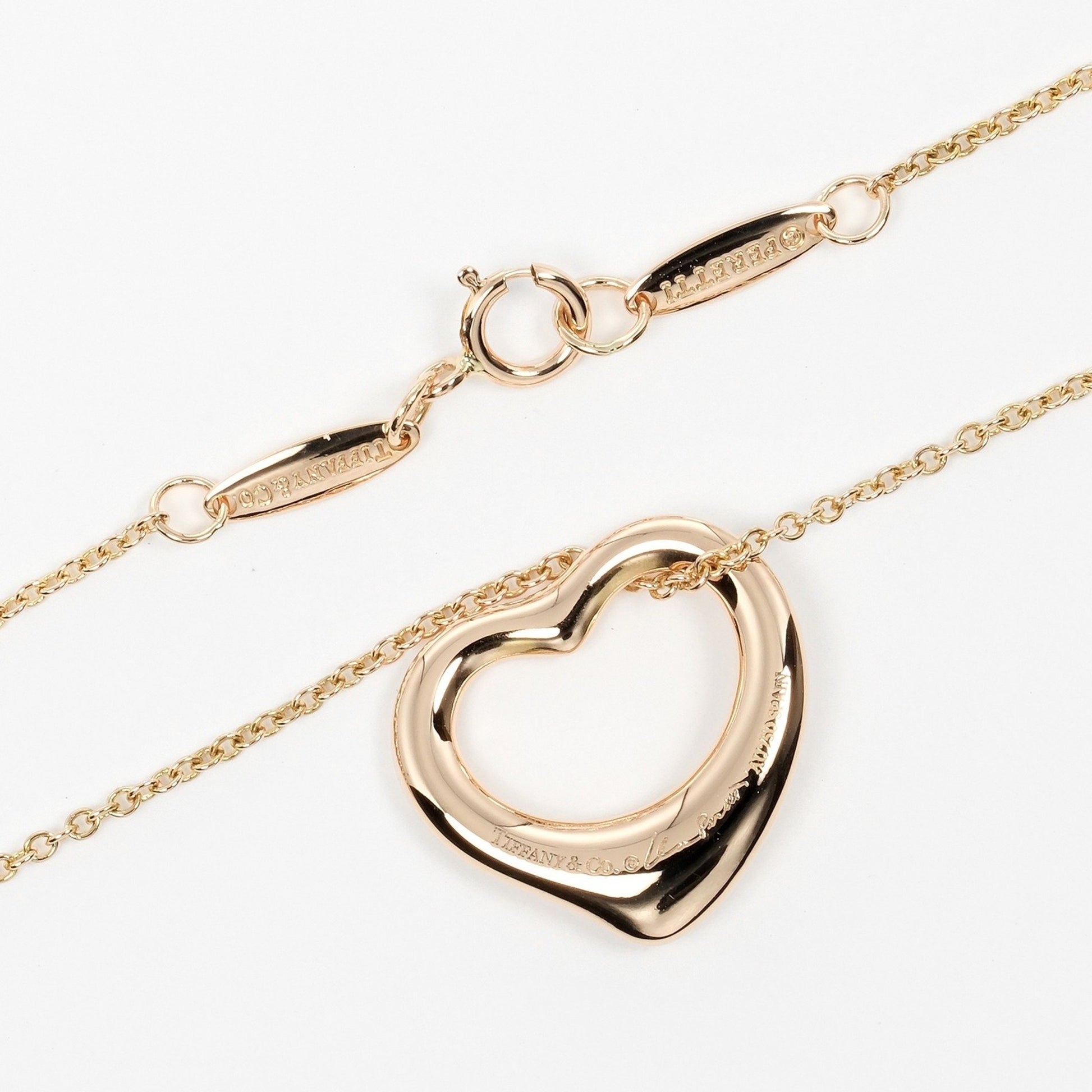 Tiffany & Co Open Heart, Gold, Rose Gold, necklace