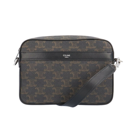 Céline Triomphe, Black, Canvas, shoulder