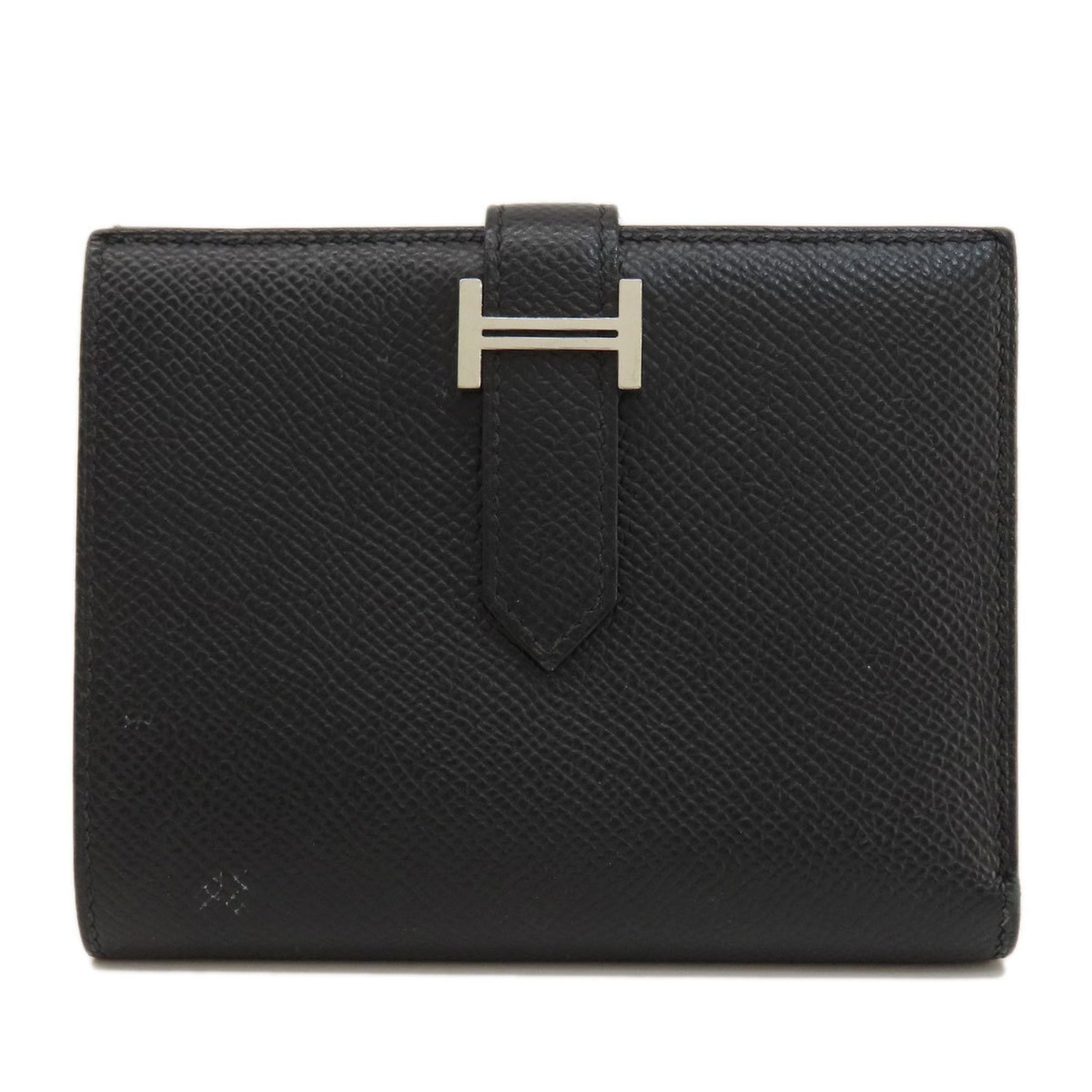 Hermès Béarn, Black, Leather, wallet