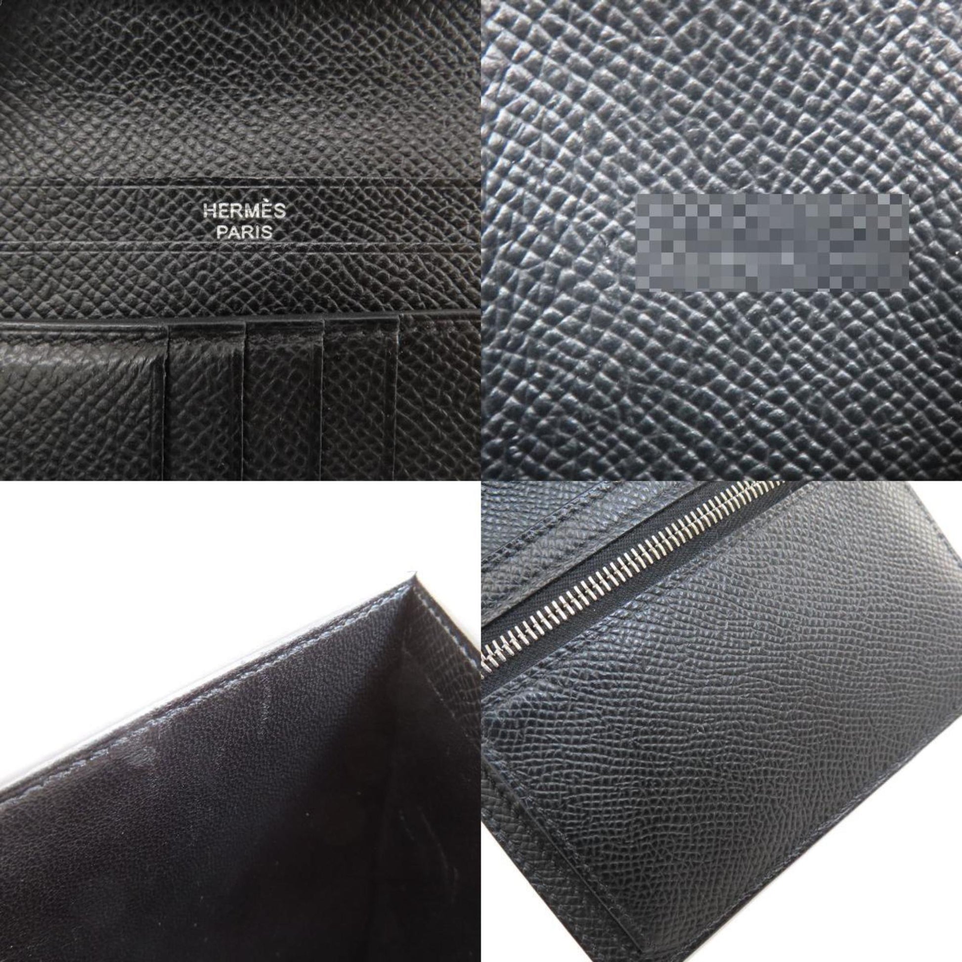 Hermès Béarn, Black, Leather, wallet