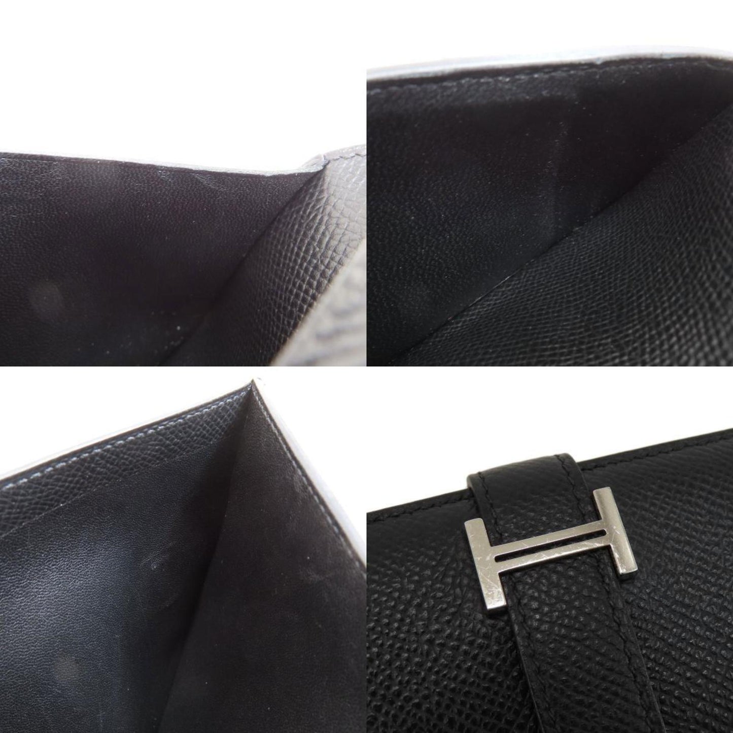 Hermès Béarn, Black, Leather, wallet