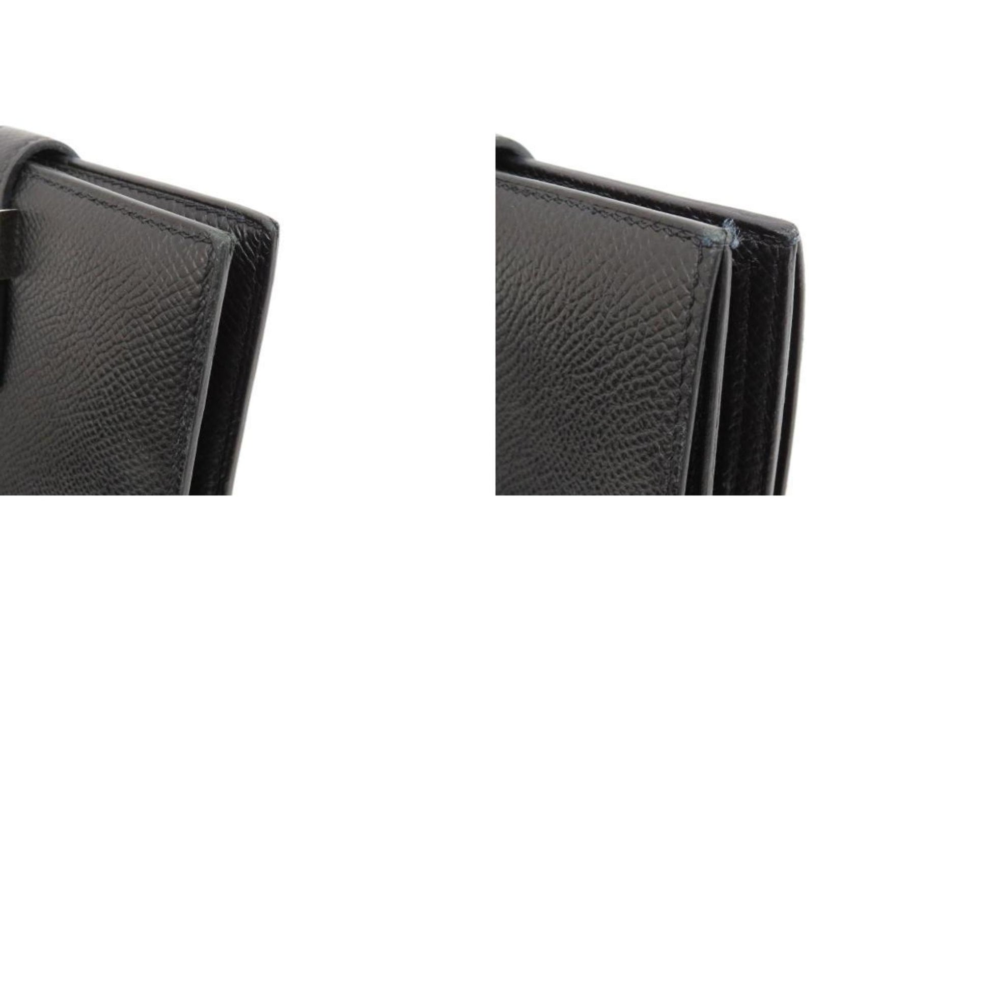 Hermès Béarn, Black, Leather, wallet