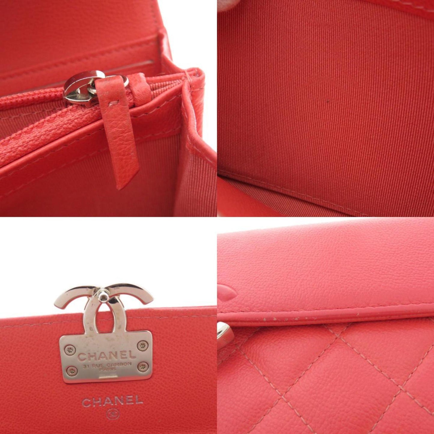 Chanel Cc, Pink, Leather, wallet