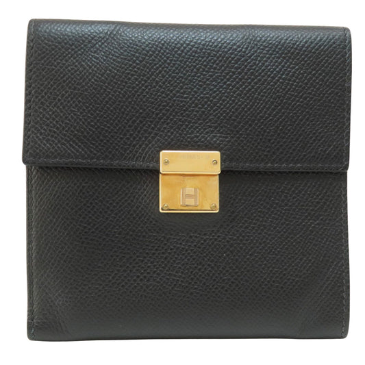 Hermès Clic 12, Black, Leather, wallet