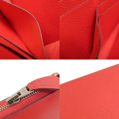 Hermès, Red, Leather, wallet