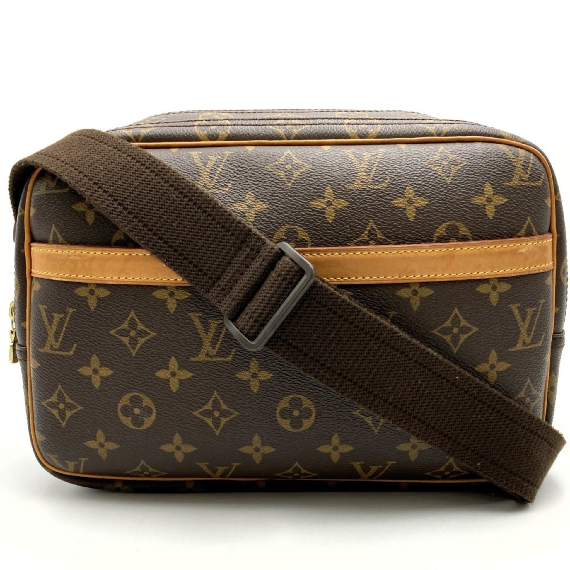 Louis Vuitton Reporter pm, Brown, Canvas, shoulder