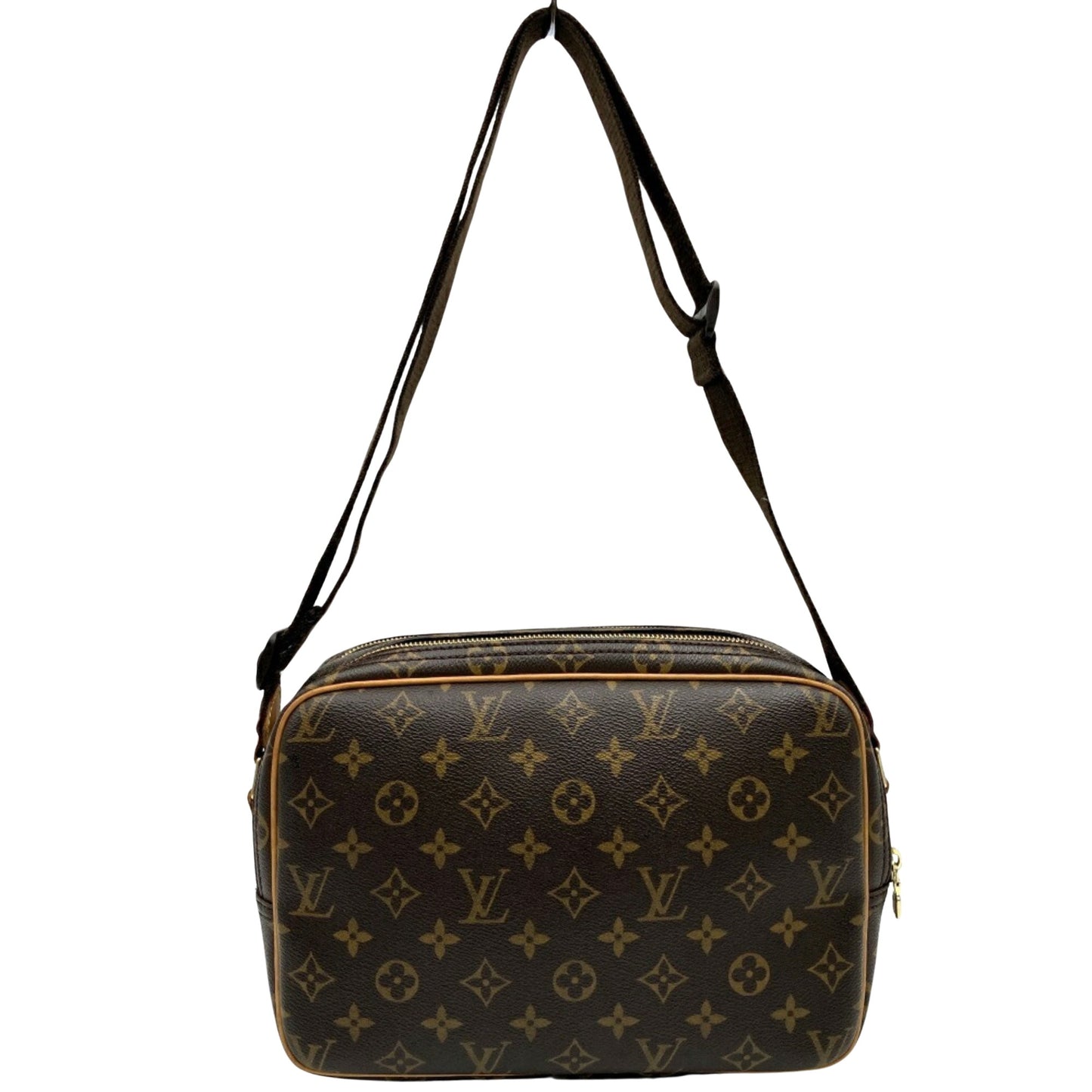 Louis Vuitton Reporter pm, Brown, Canvas, shoulder