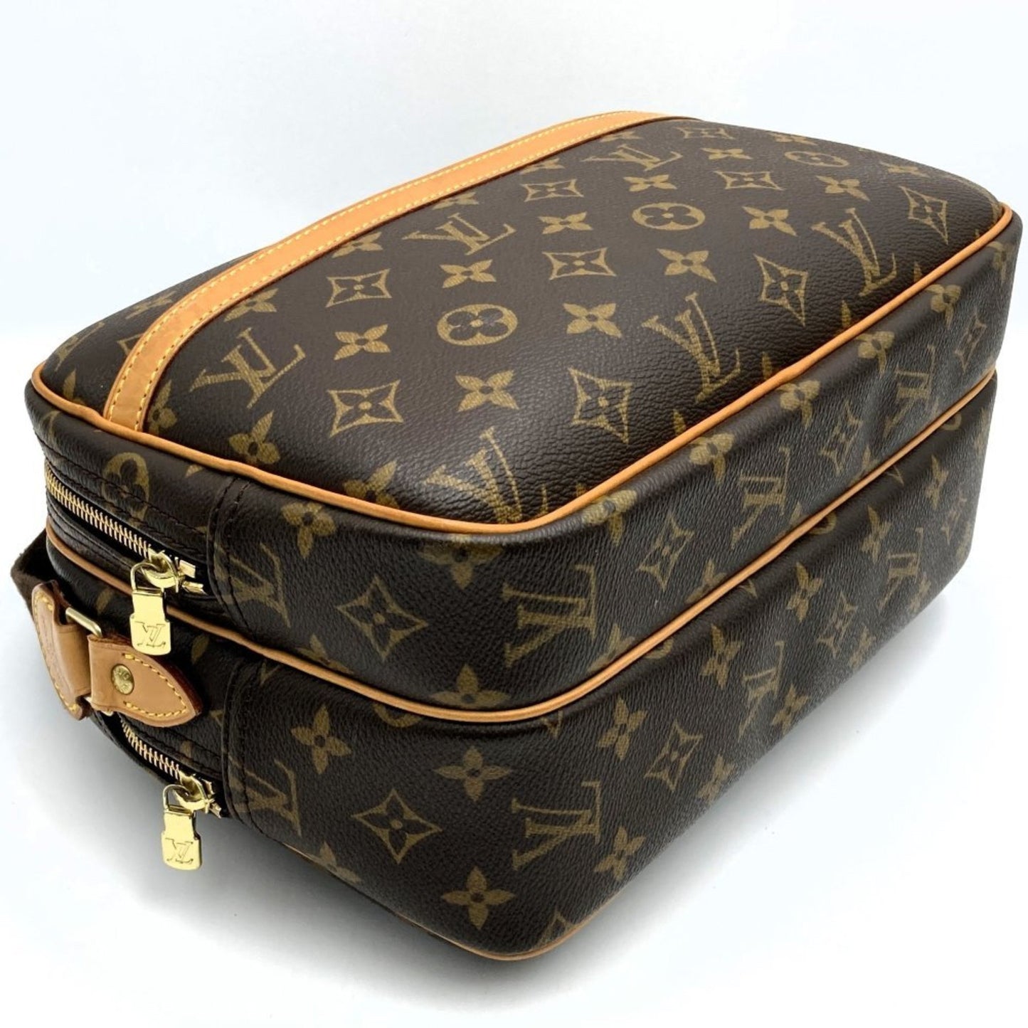 Louis Vuitton Reporter pm, Brown, Canvas, shoulder