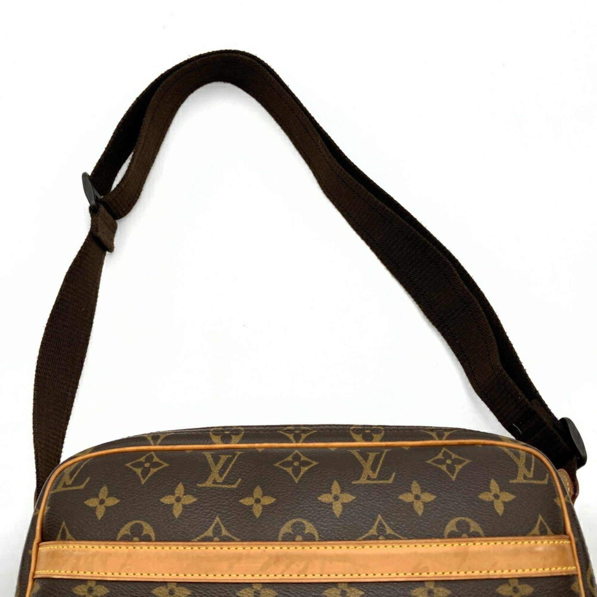 Louis Vuitton Reporter pm, Brown, Canvas, shoulder