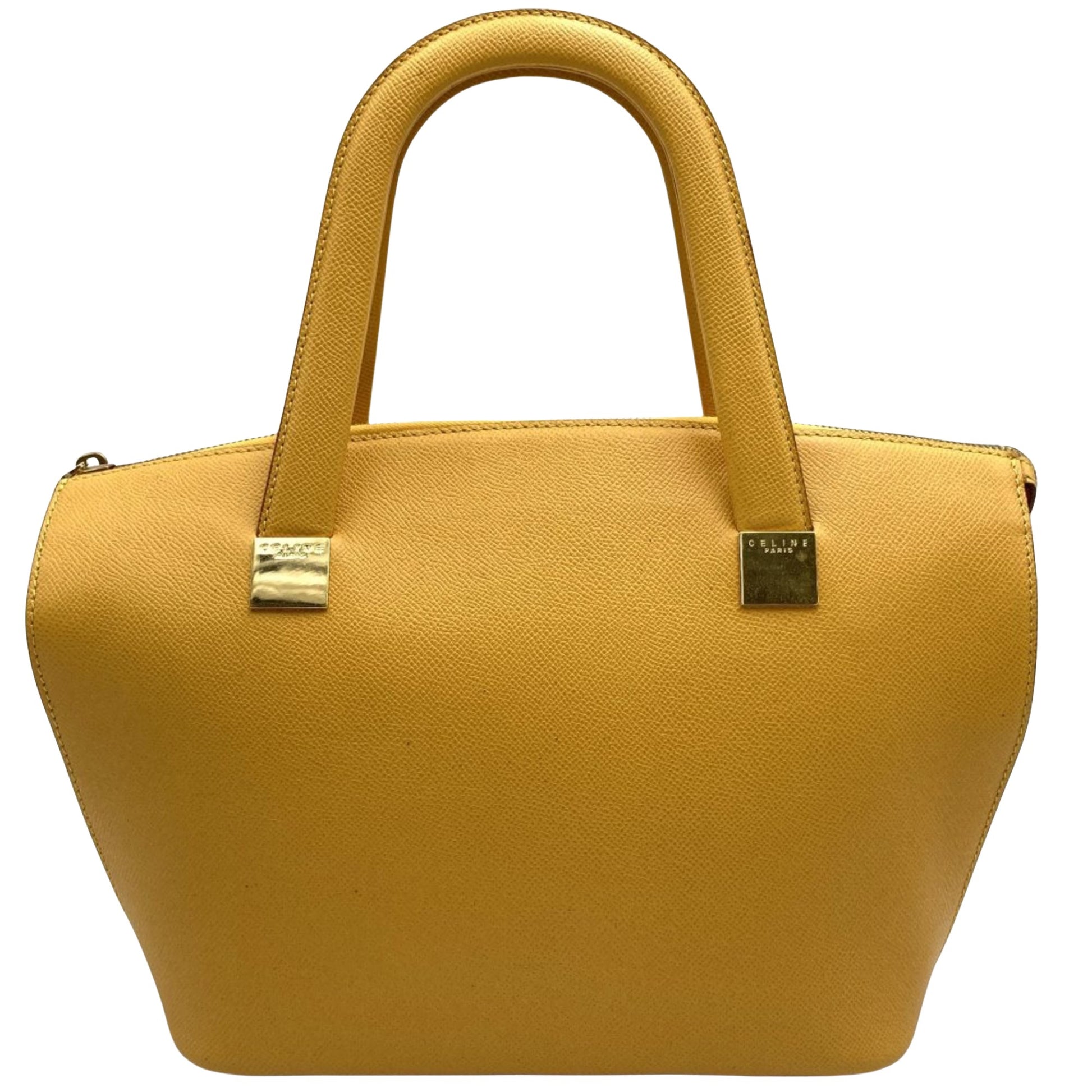 Céline, Yellow, Leather, handbag