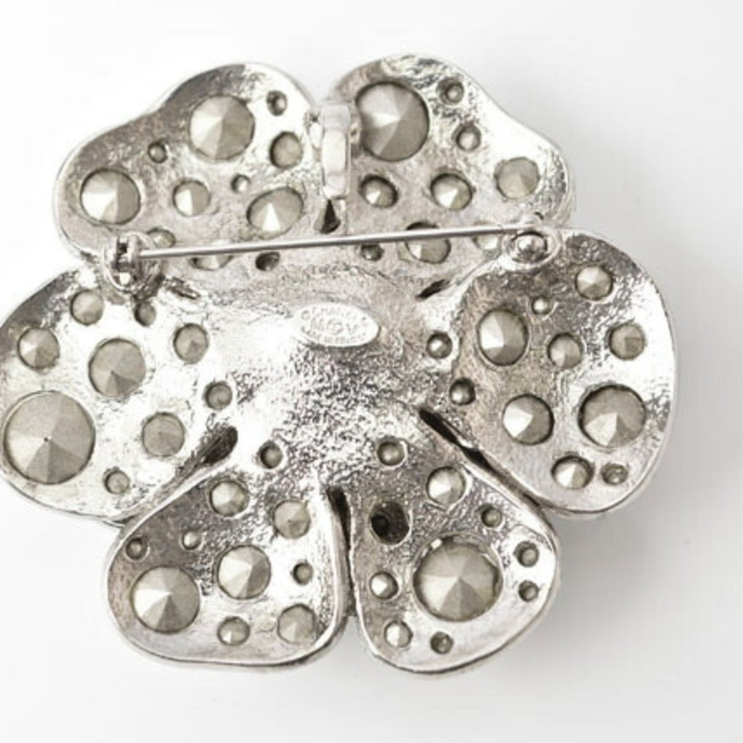 Chanel Camellia, Silver, Metal, brooch