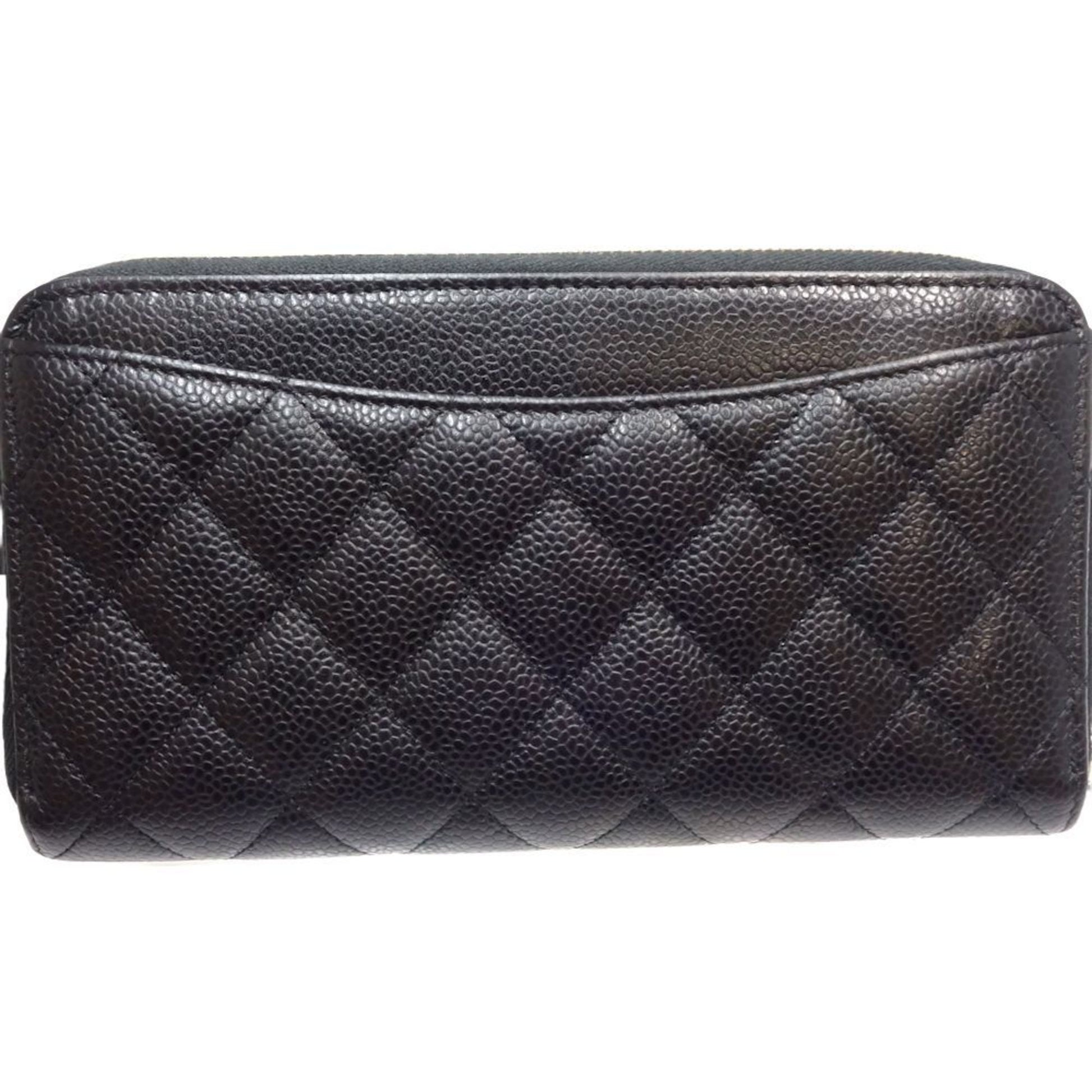 Chanel Matelassé, Black, Leather, wallet