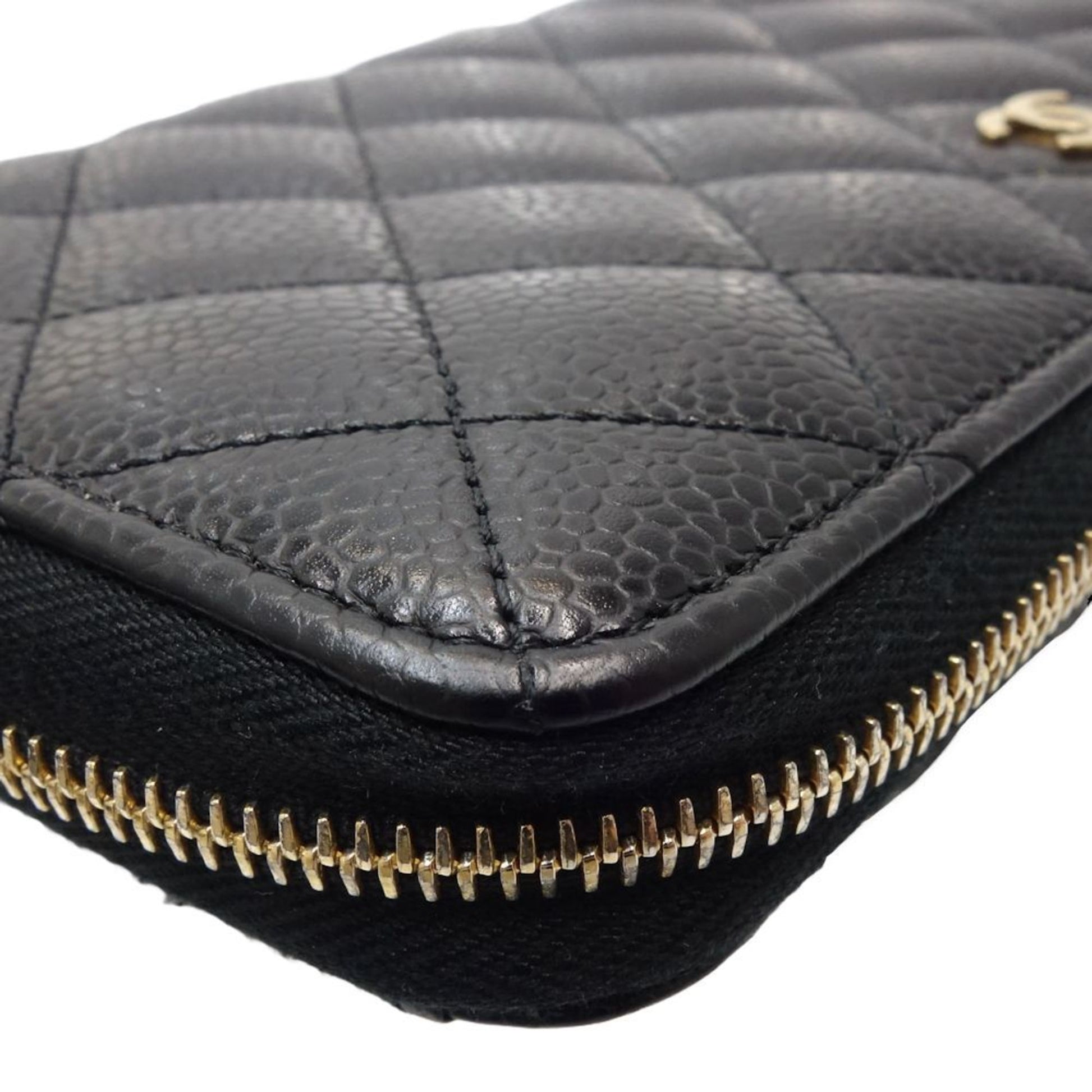 Chanel Matelassé, Black, Leather, wallet