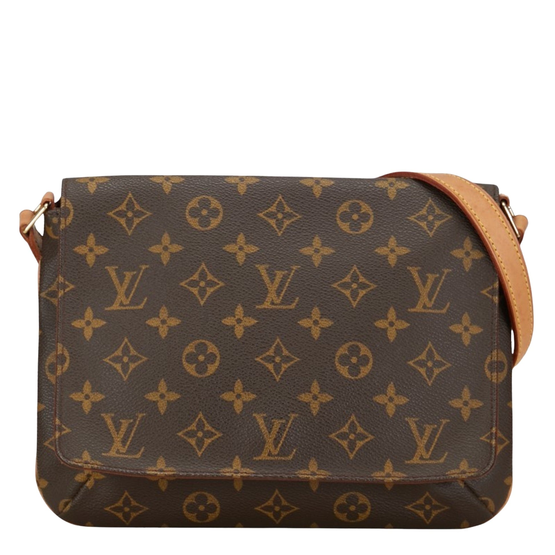 Louis Vuitton Musette Tango, Brown, Canvas, shoulder