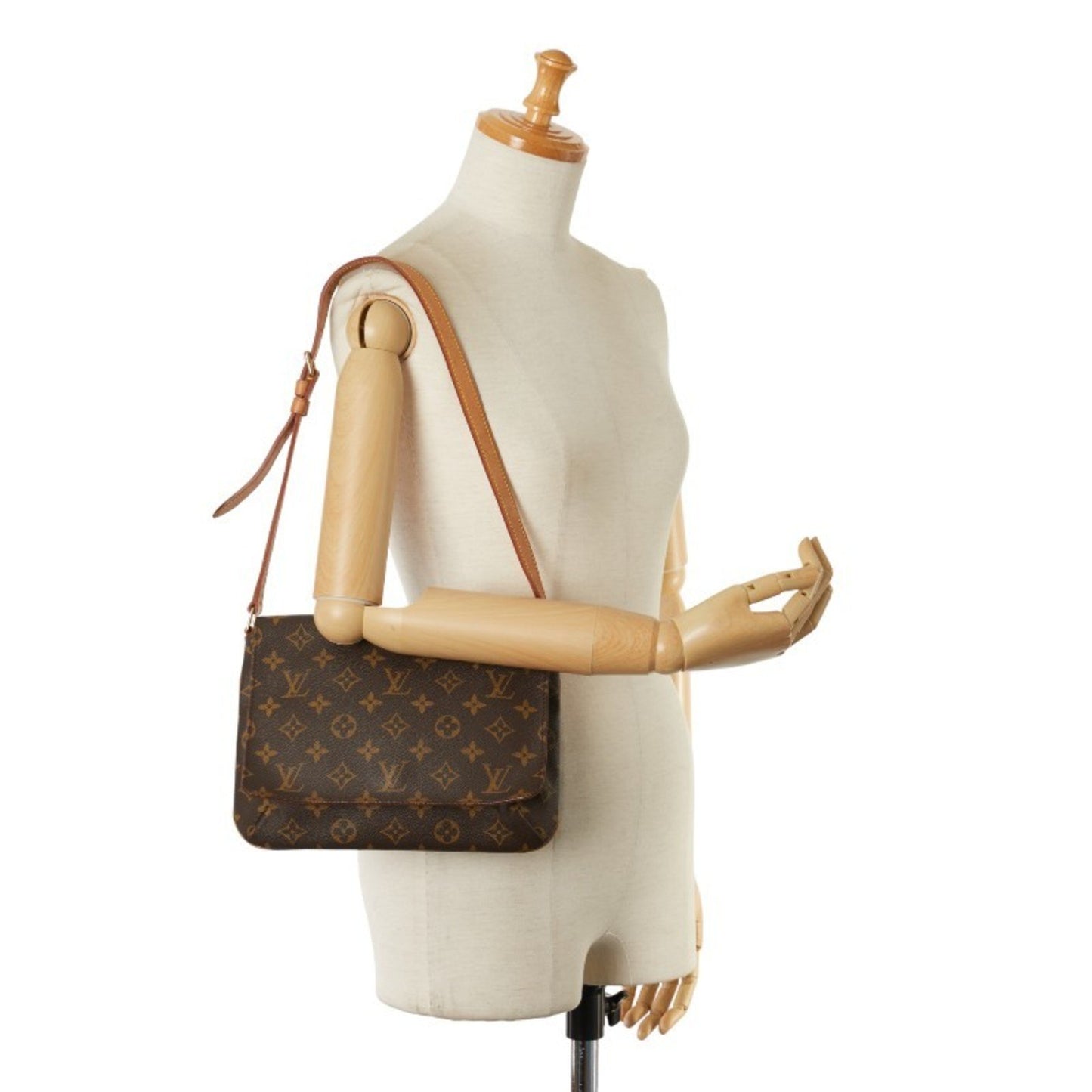 Louis Vuitton Musette Tango, Brown, Canvas, shoulder