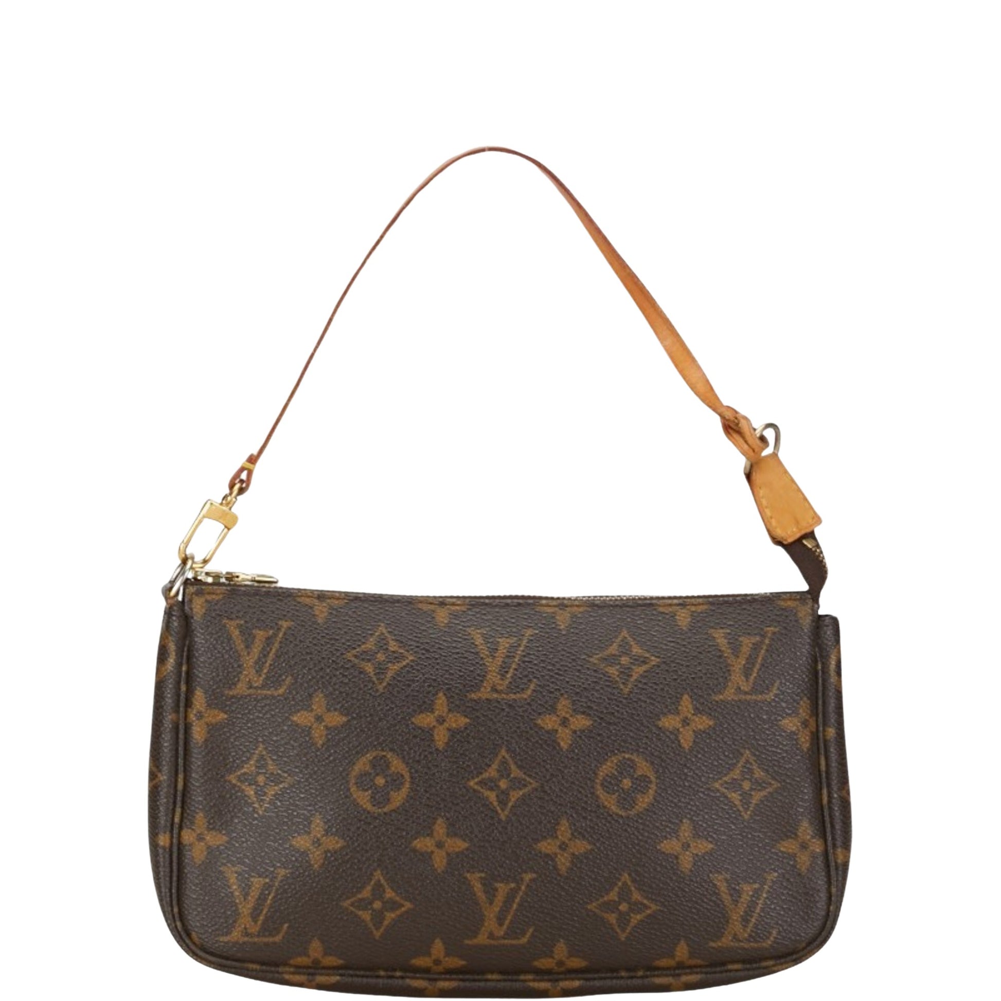 Louis Vuitton Pochette Accessoire, Brown, Canvas, clutch