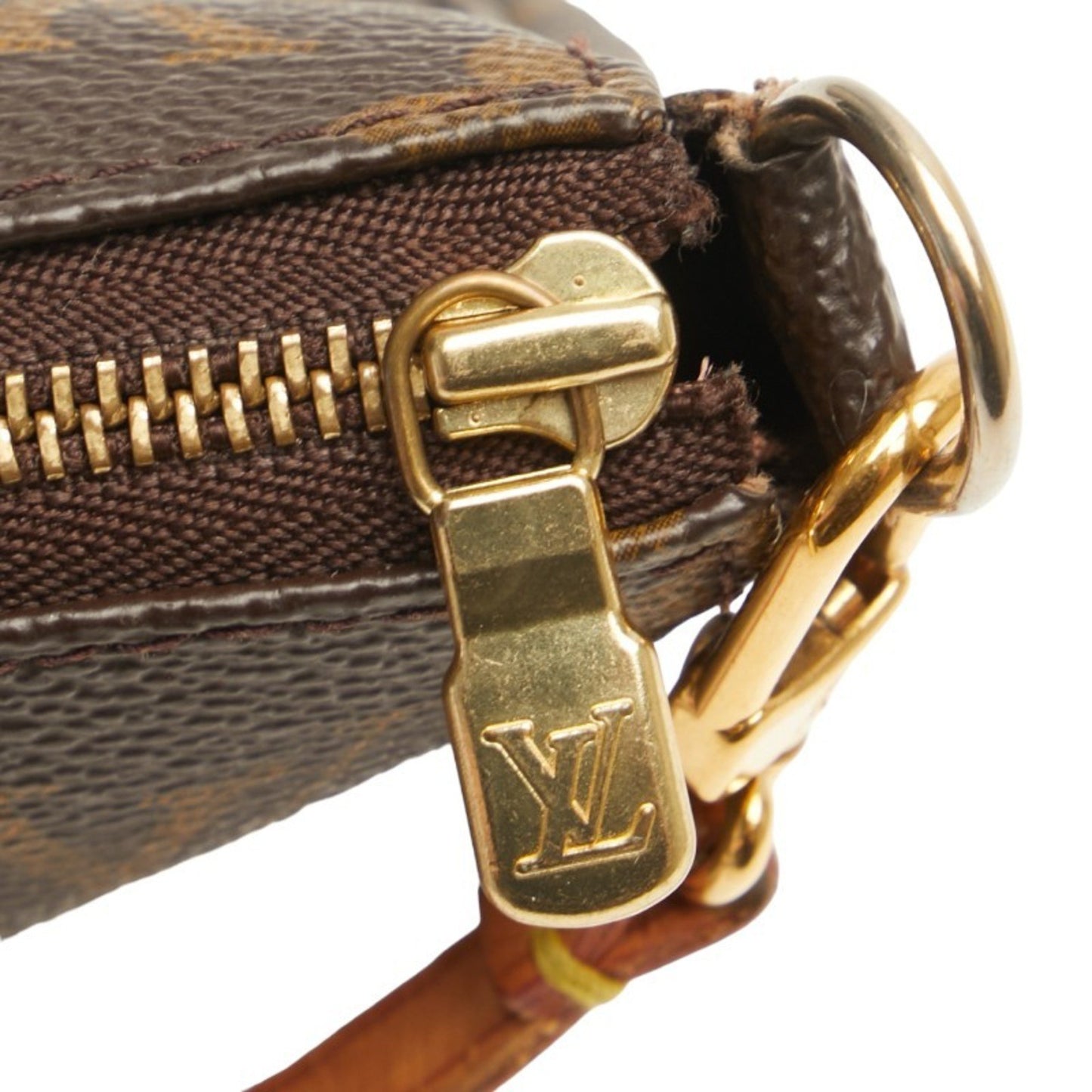 Louis Vuitton Pochette Accessoire, Brown, Canvas, clutch