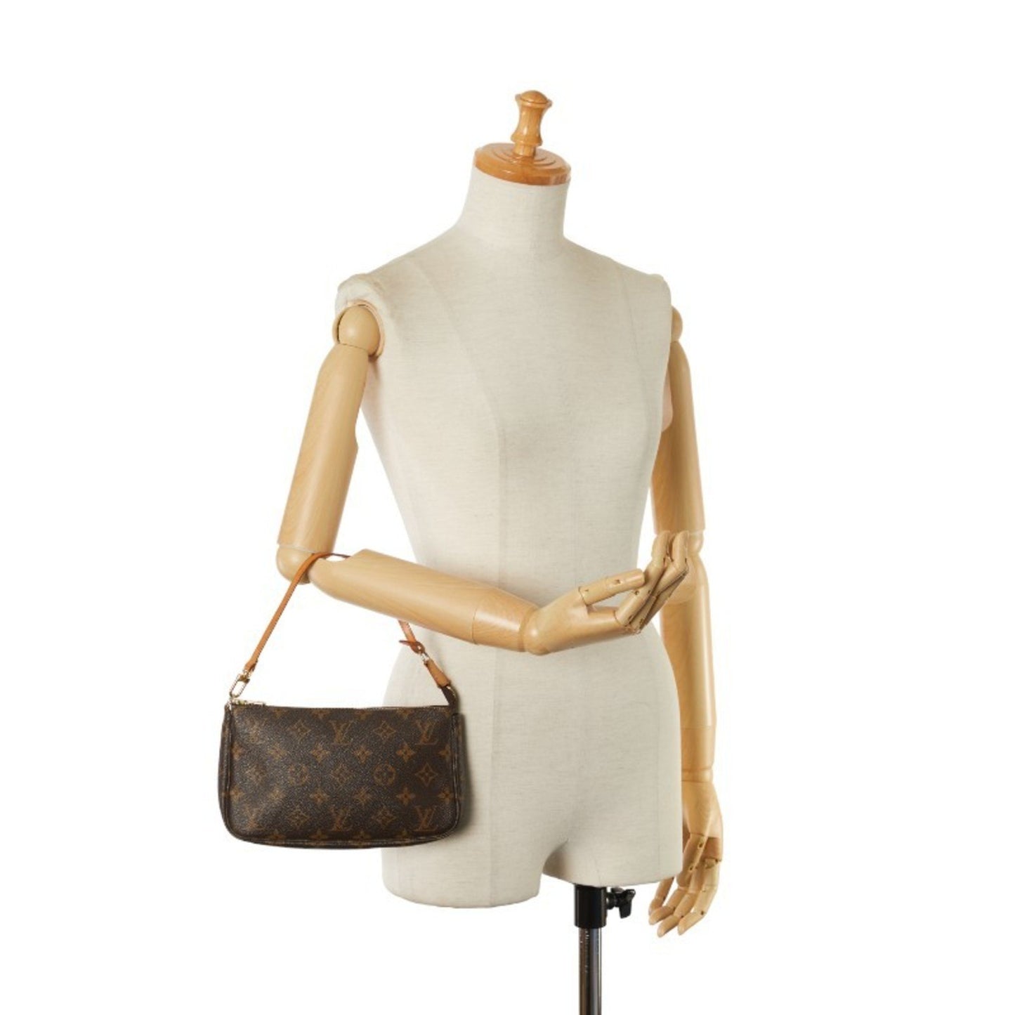 Louis Vuitton Pochette Accessoire, Brown, Canvas, clutch