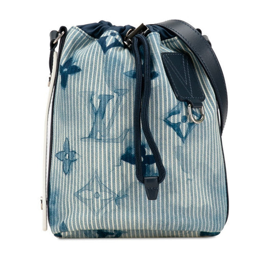 Louis Vuitton Marin, Blue, Canvas, shoulder