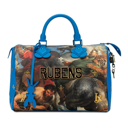 Louis Vuitton Speedy 30, Blue, Leather, handbag