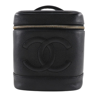 Chanel Vanity, Black, Leather, clutch