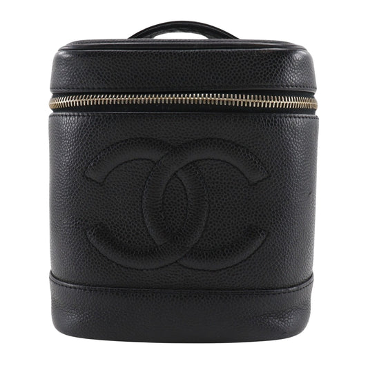 Chanel Vanity, Black, Leather, clutch
