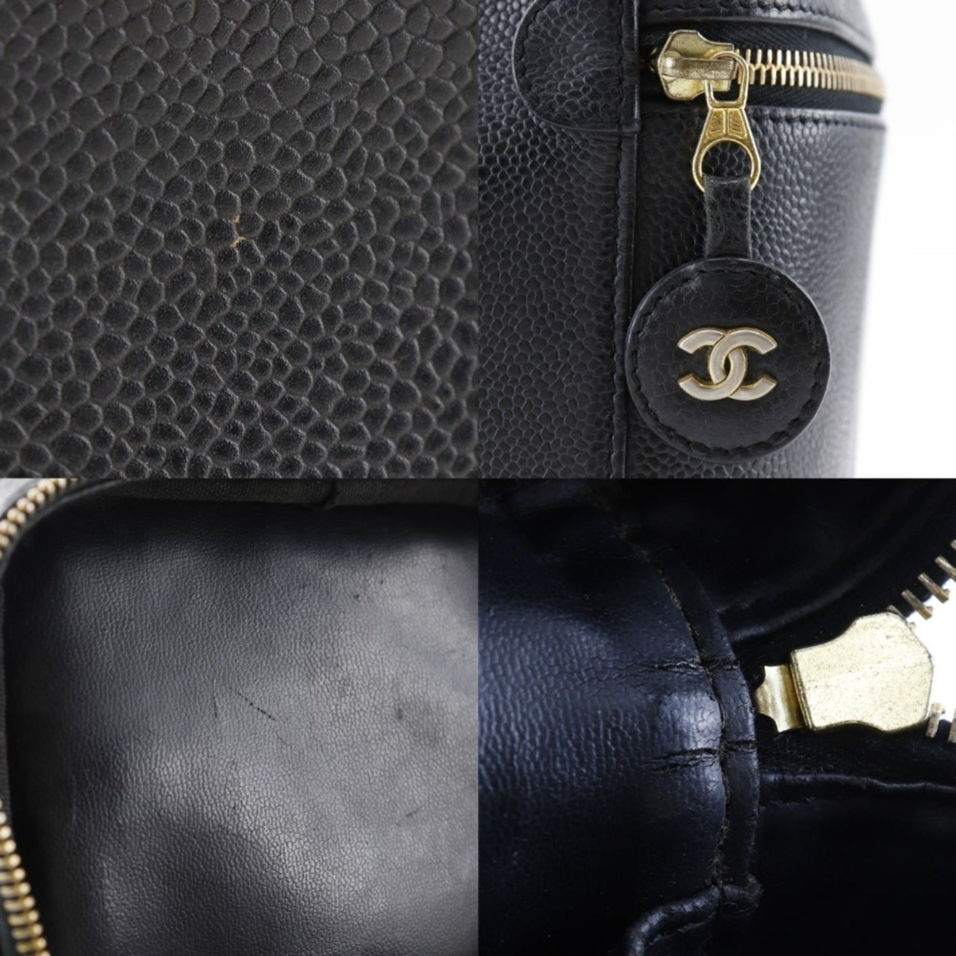 Chanel Vanity, Black, Leather, clutch