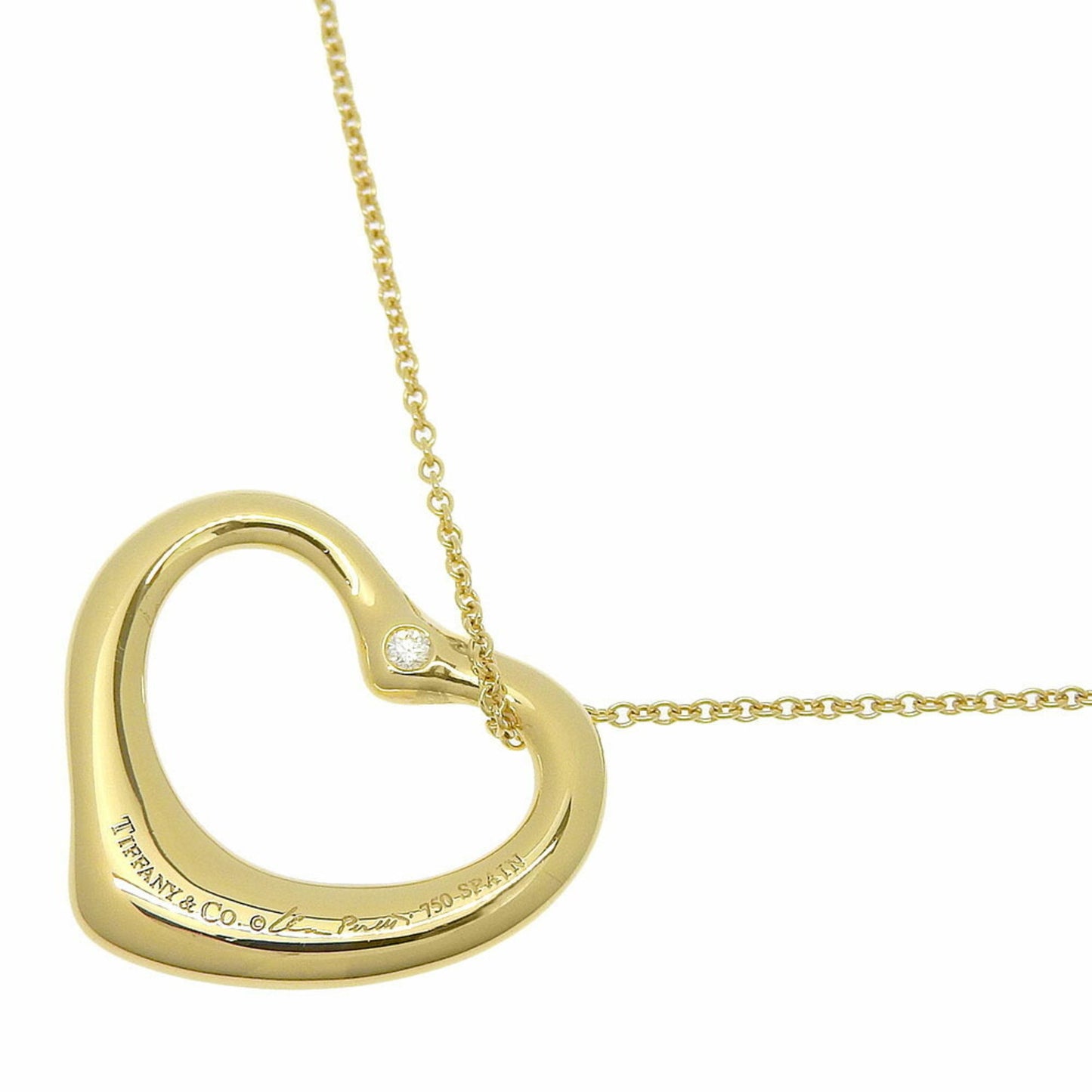 Tiffany & Co Open Heart, Gold, Yellow Gold, necklace