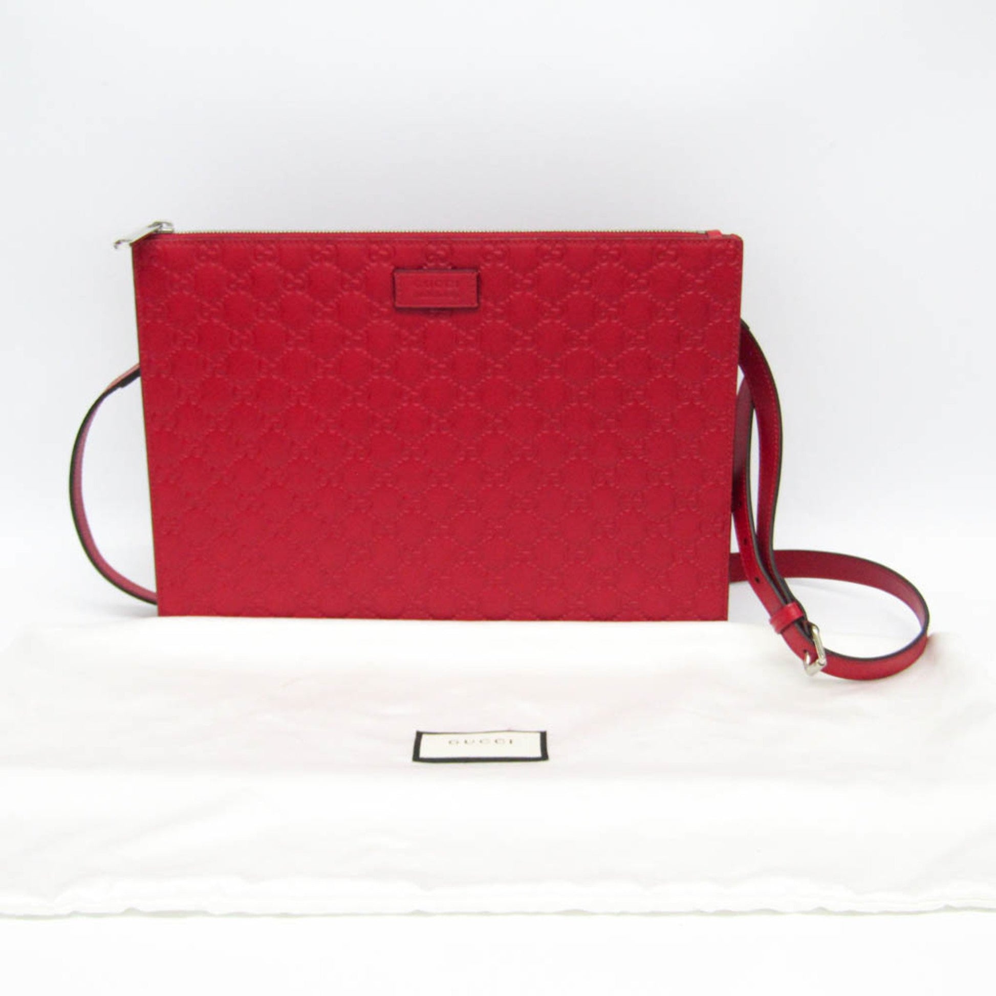 Gucci Guccissima, Red, Leather, shoulder