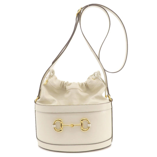 Gucci Horsebit, White, Leather, tote