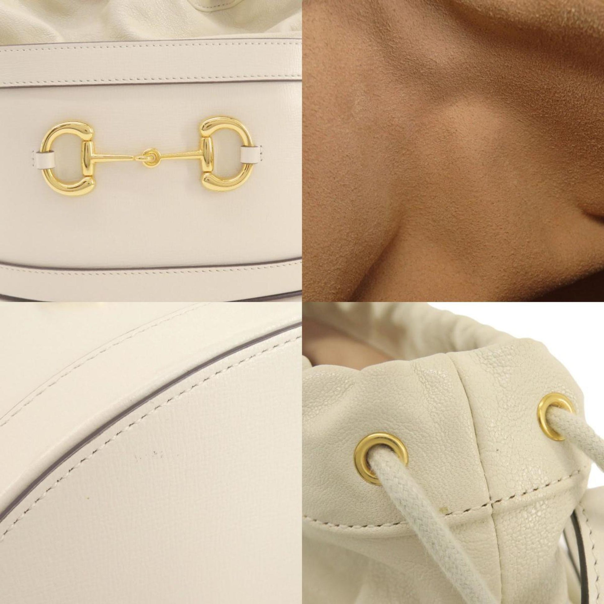 Gucci Horsebit, White, Leather, tote