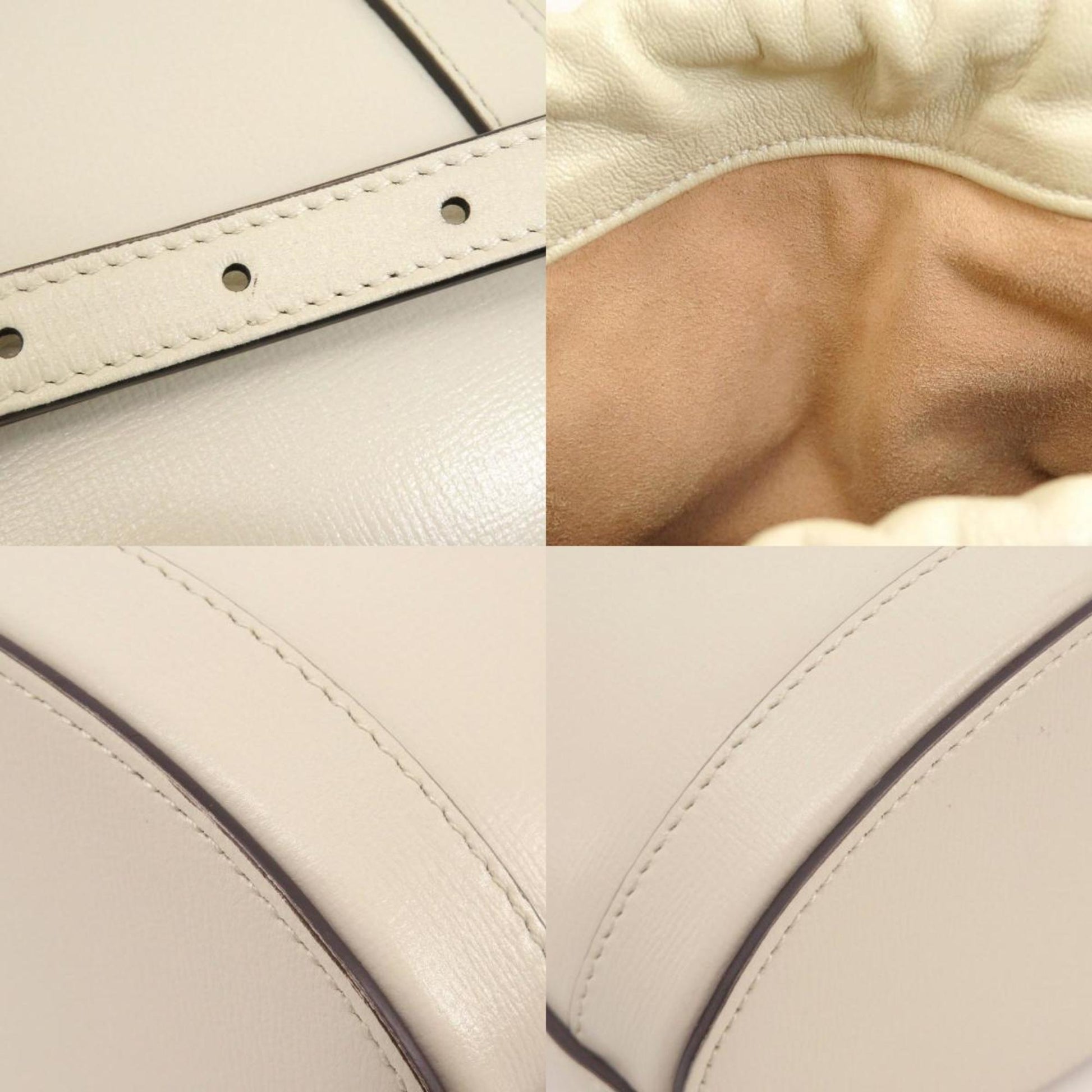 Gucci Horsebit, White, Leather, tote