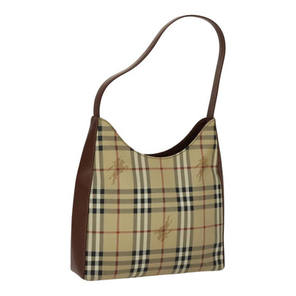 Burberry Shoulder Haymarket Coated Canvas, Beige, PVC, Shoulder bag