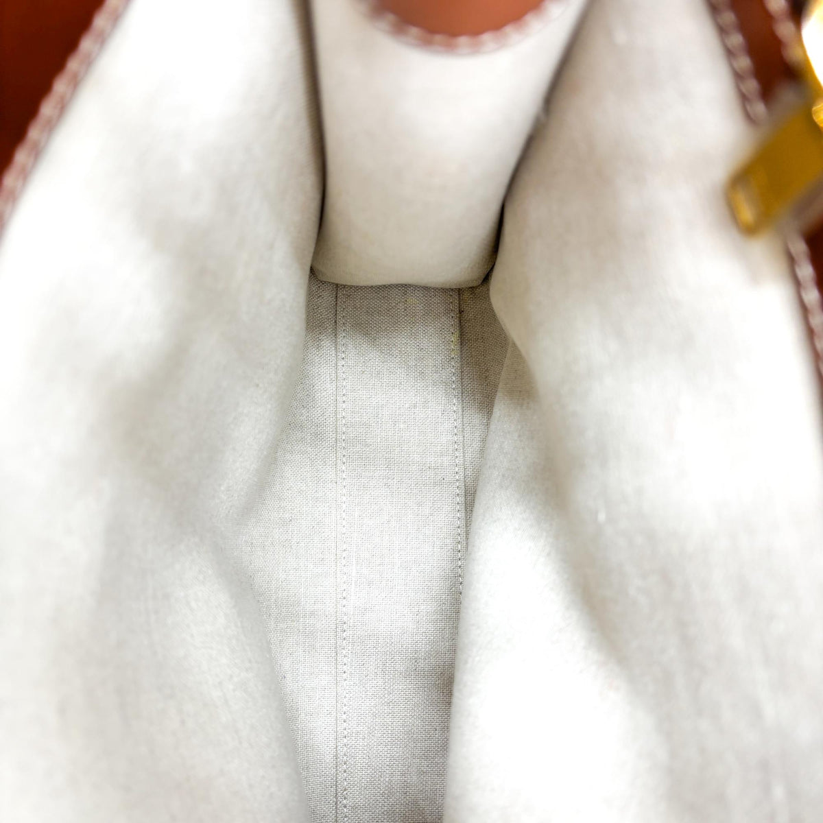 Celine Vertical Cabas Canvas with Leather, White, Canvas, Tote Bag