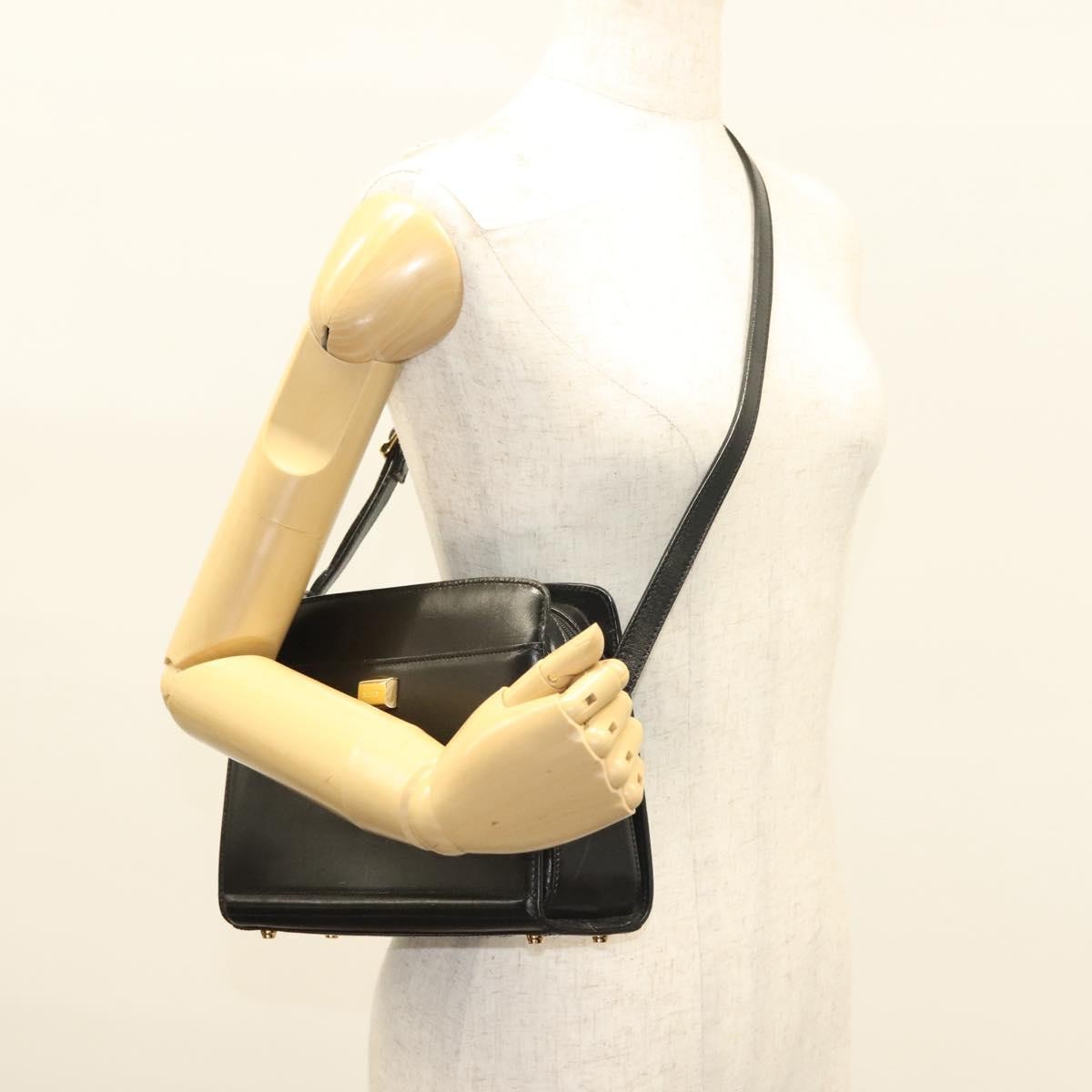 Bally Vintage Leather, Black, Leather, Shoulder Bag