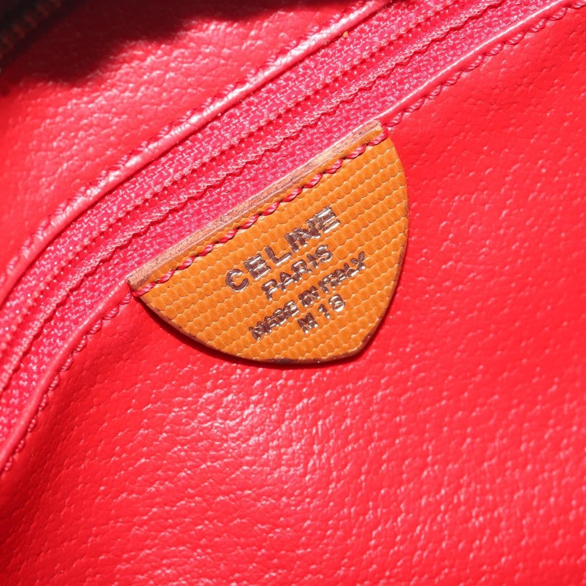 Celine Vintage Circle Logo Leather, Brown, Leather, Shoulder Bag