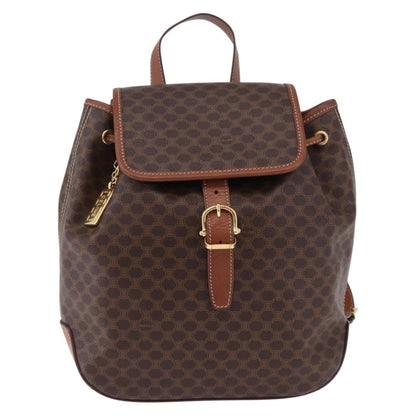 Celine Vintage Macadam Canvas, Brown, Canvas, Backpack