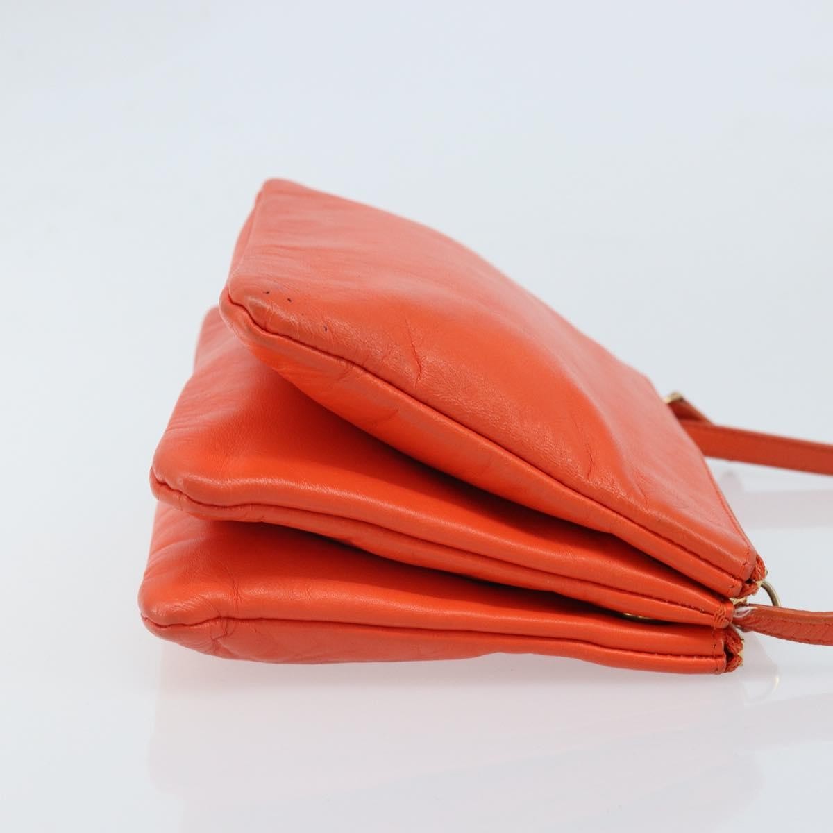 Celine Trio Leather, Orange, Leather, Shoulder Bag