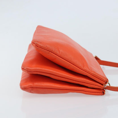 Celine Trio Leather, Orange, Leather, Shoulder Bag