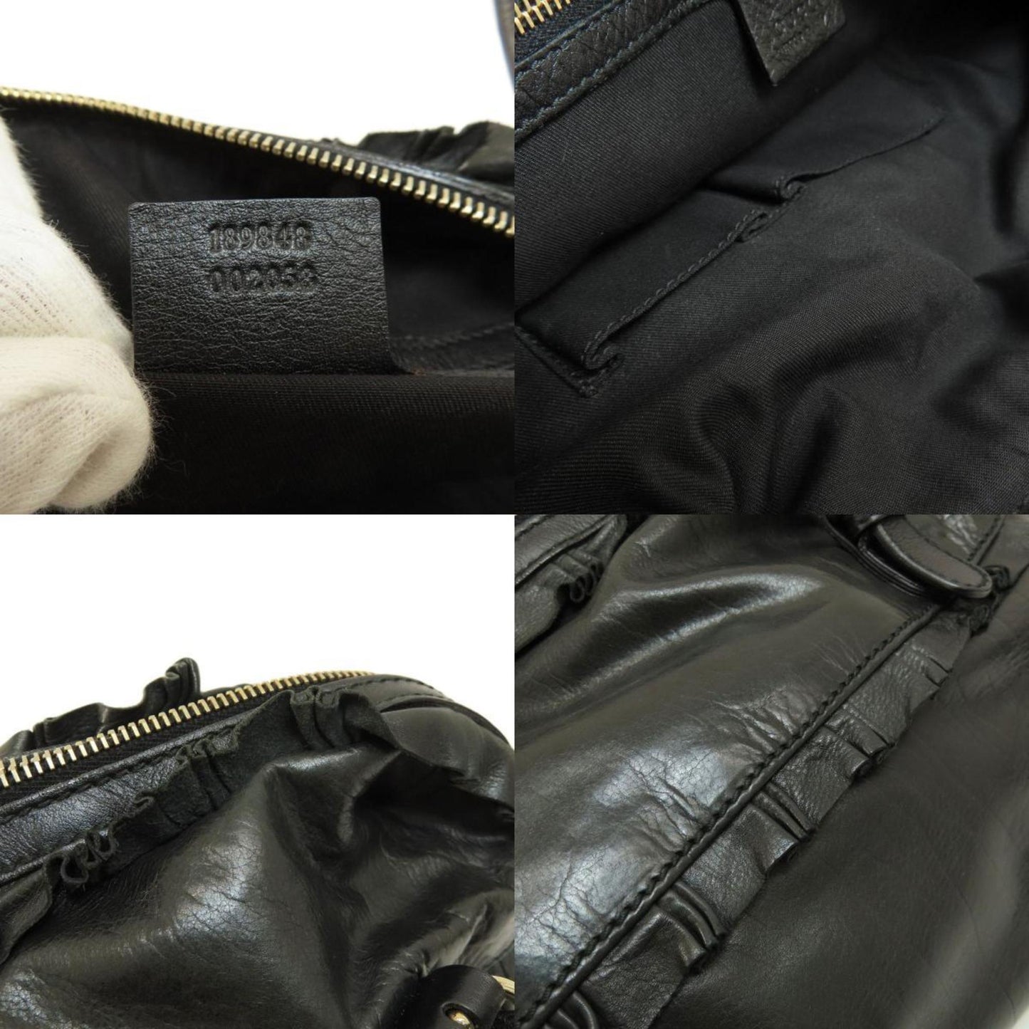 Gucci --, Black, Leather, handbag