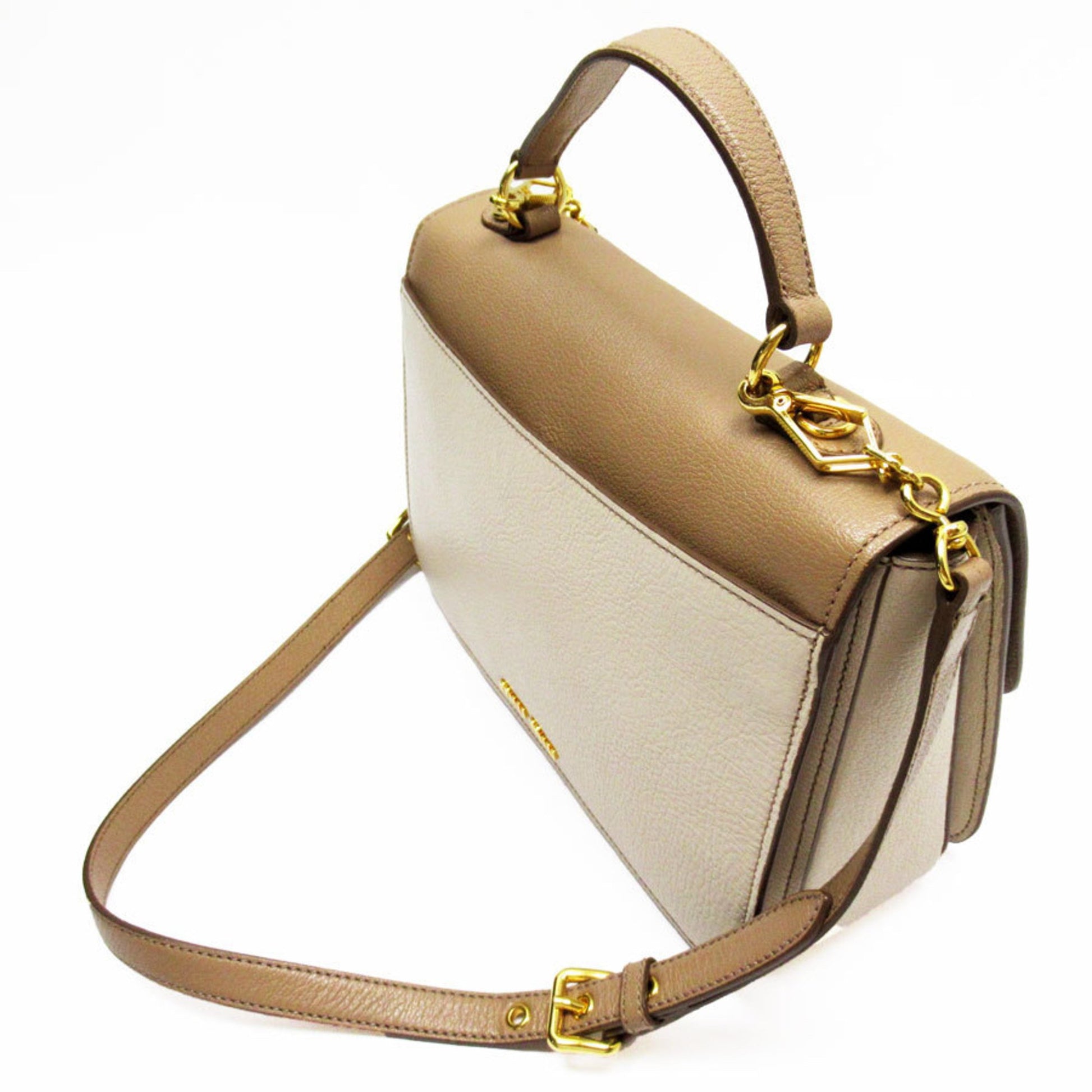 Miu Miu Madras, Beige, Leather, handbag