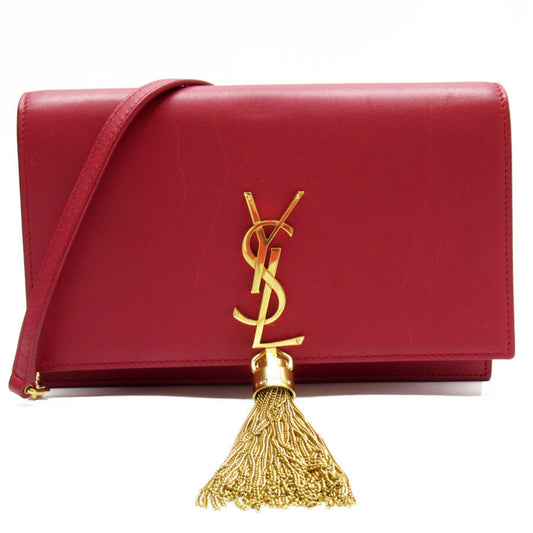 Saint Laurent Kate, Red, Leather, shoulder