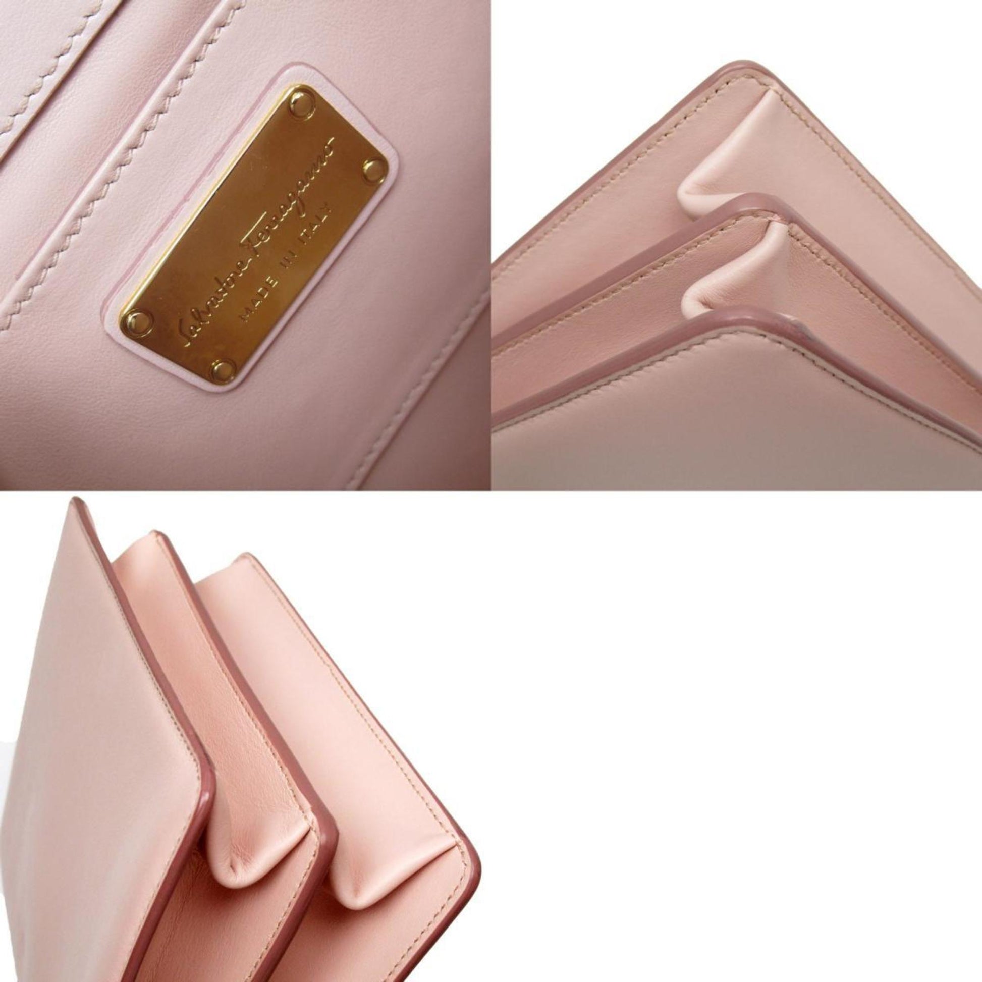 Salvatore Ferragamo Gancini, Pink, Leather, shoulder