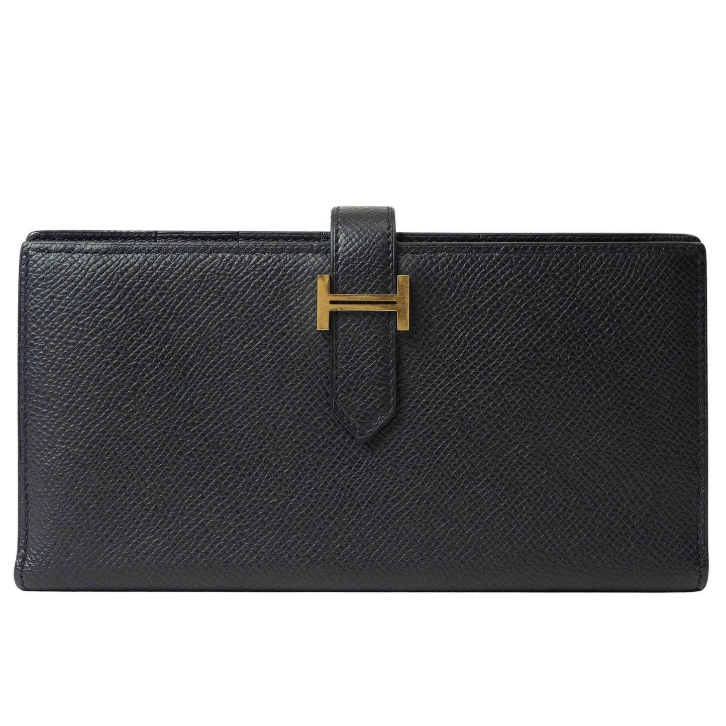 Hermès Béarn, Black, Leather, wallet