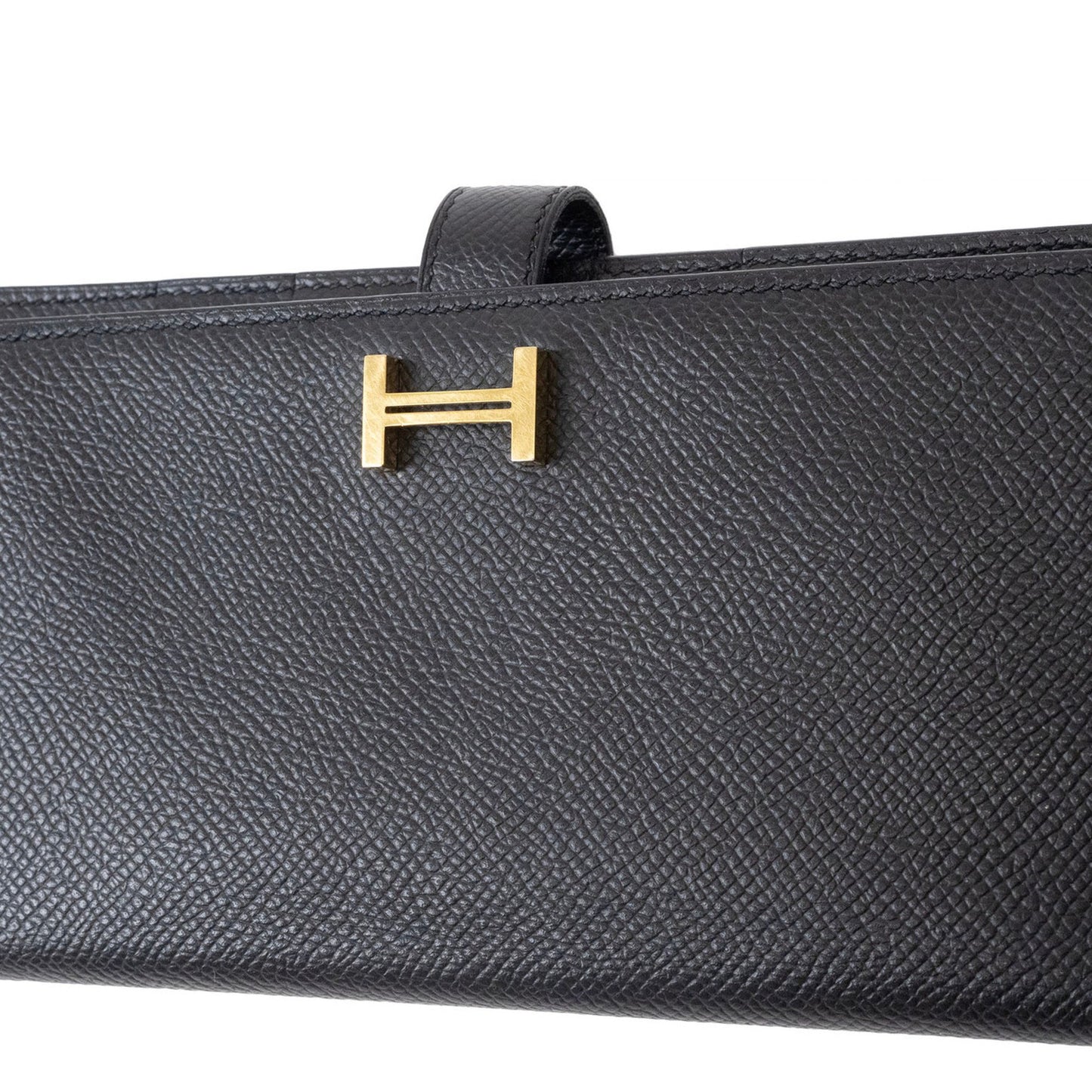 Hermès Béarn, Black, Leather, wallet