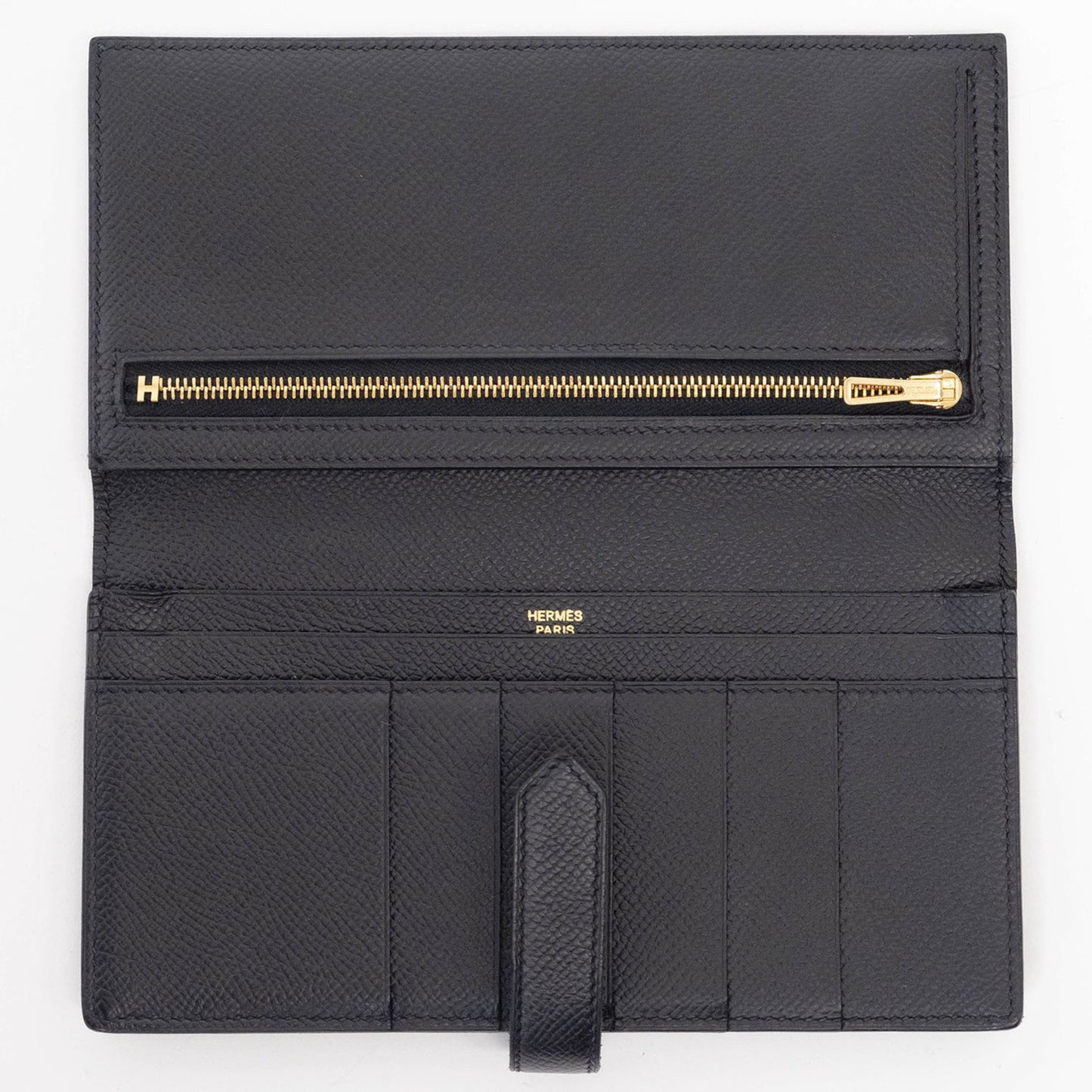 Hermès Béarn, Black, Leather, wallet