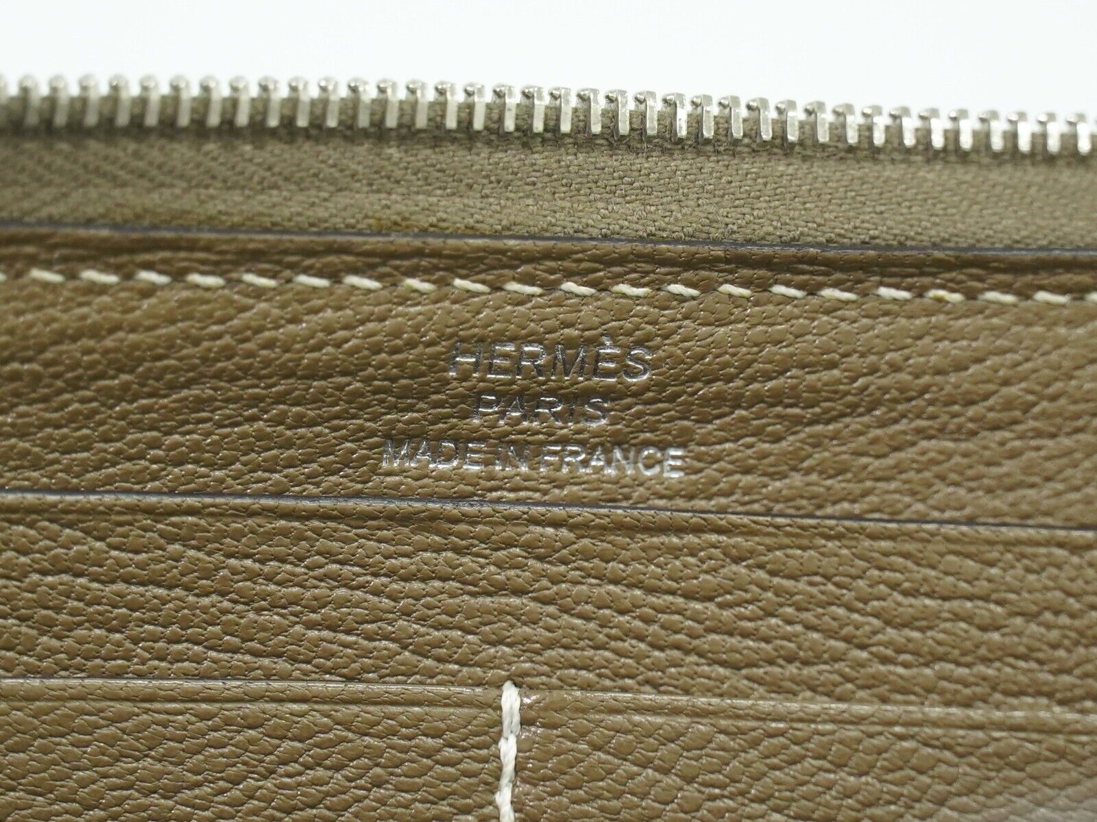 Hermès Silk'In, Grey, Leather, wallet