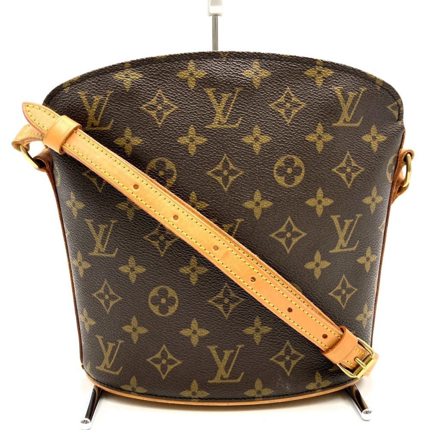 Louis Vuitton Drouot, Brown, Canvas, shoulder