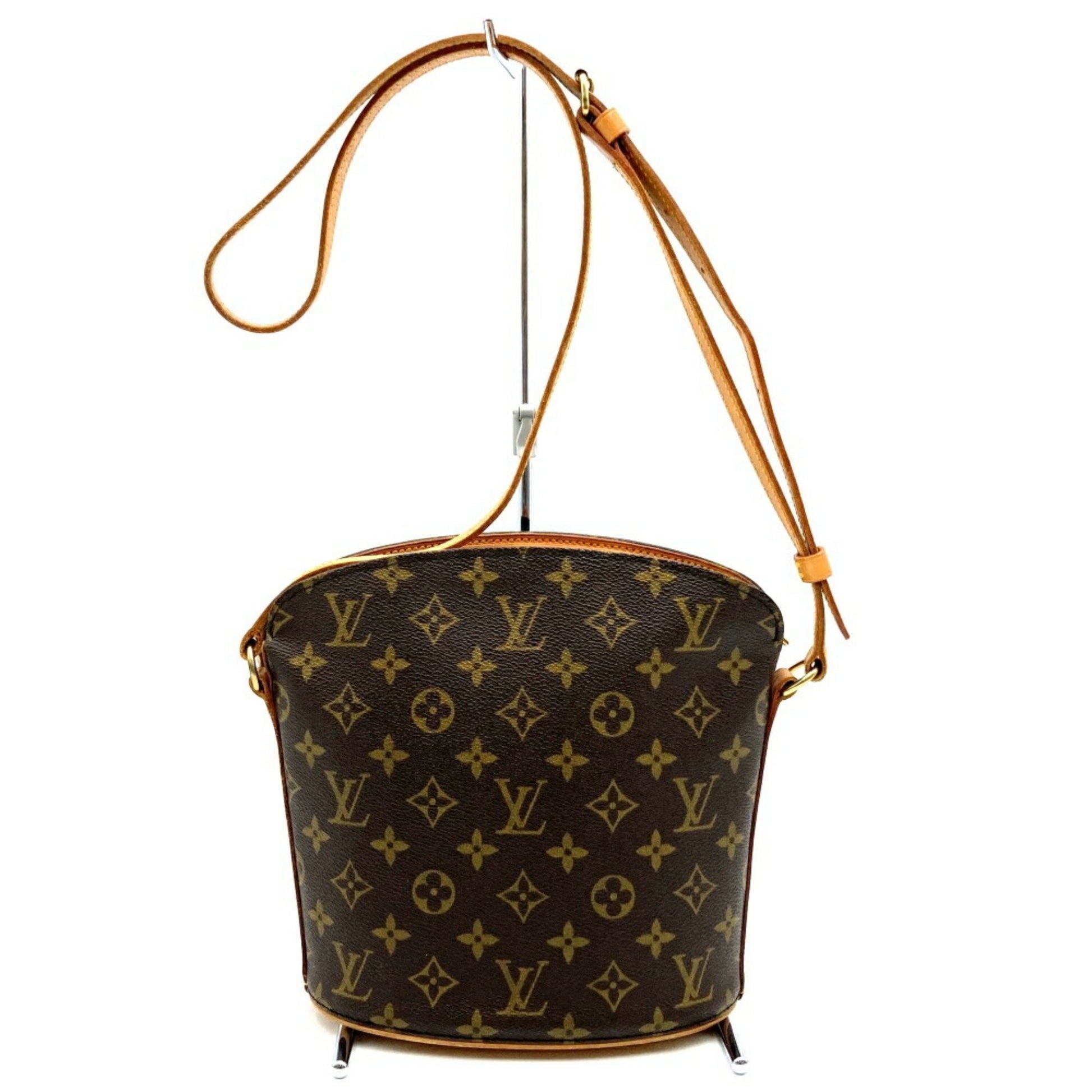 Louis Vuitton Drouot, Brown, Canvas, shoulder