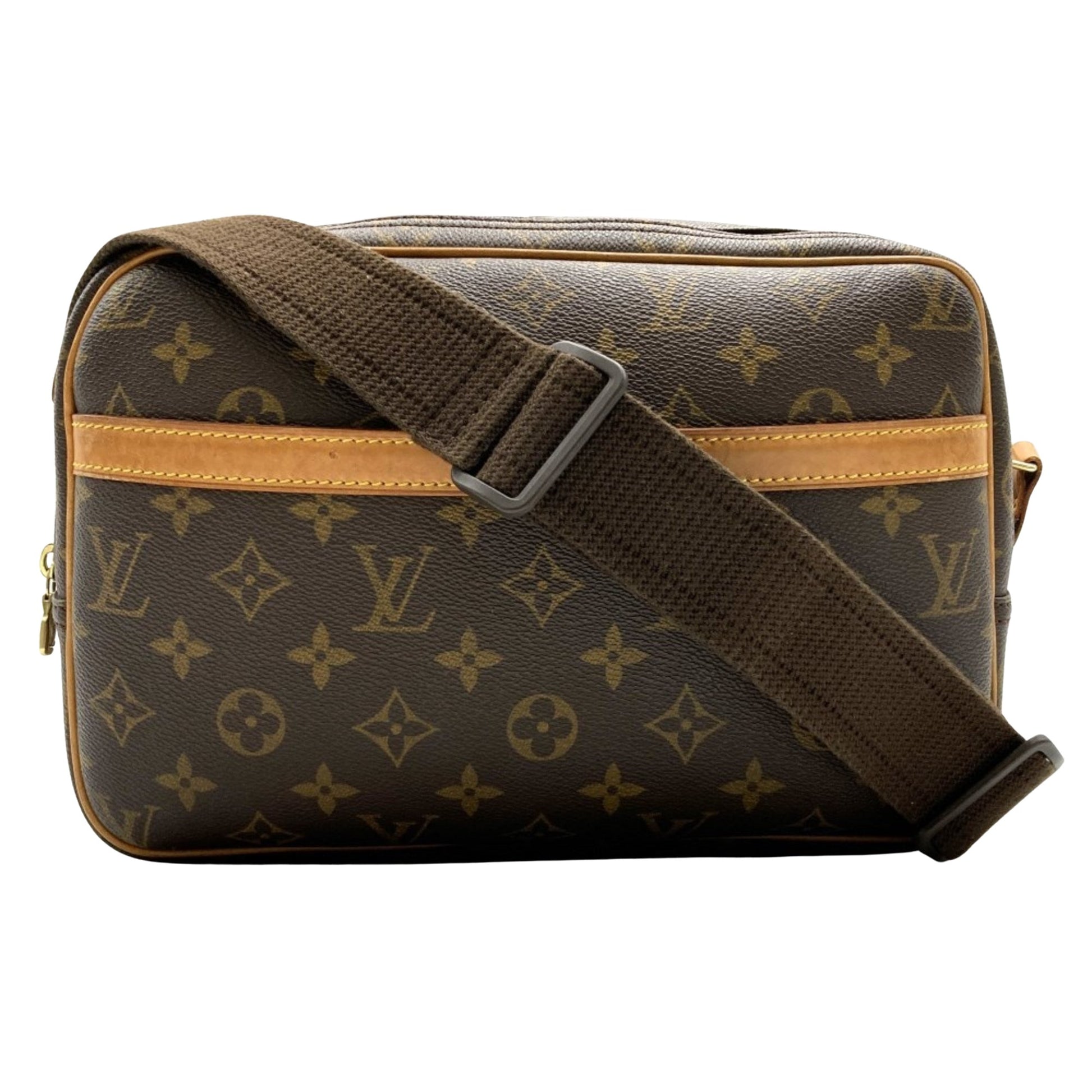 Louis Vuitton Reporter pm, Brown, Canvas, shoulder